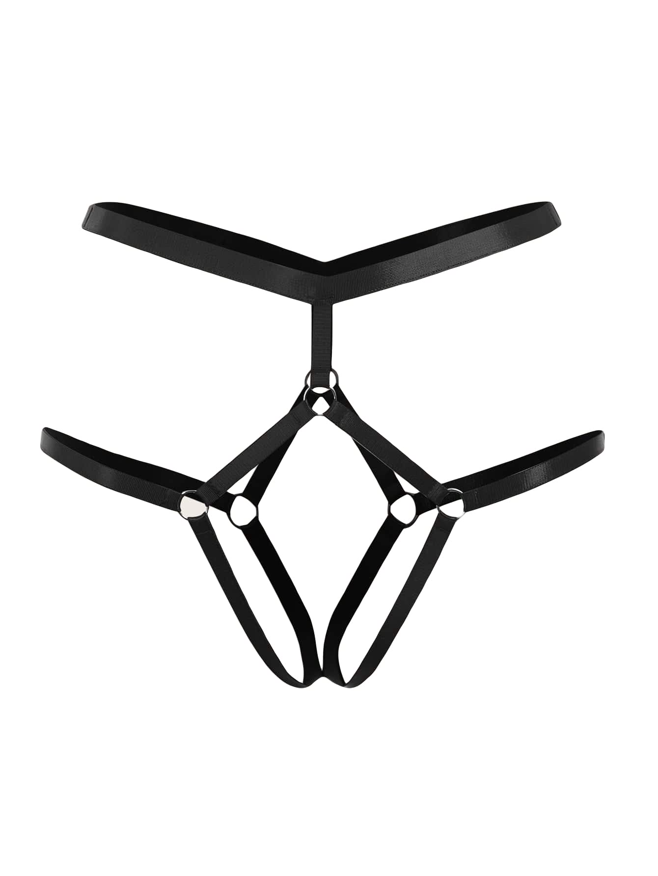 SOLY HUX Women's Strappy BDSM Lingerie - Sexy Harness Panties & Bondage Thong Underwear for Adults | Perfect for Role Play, Valentine's Gift & Spicy Nights