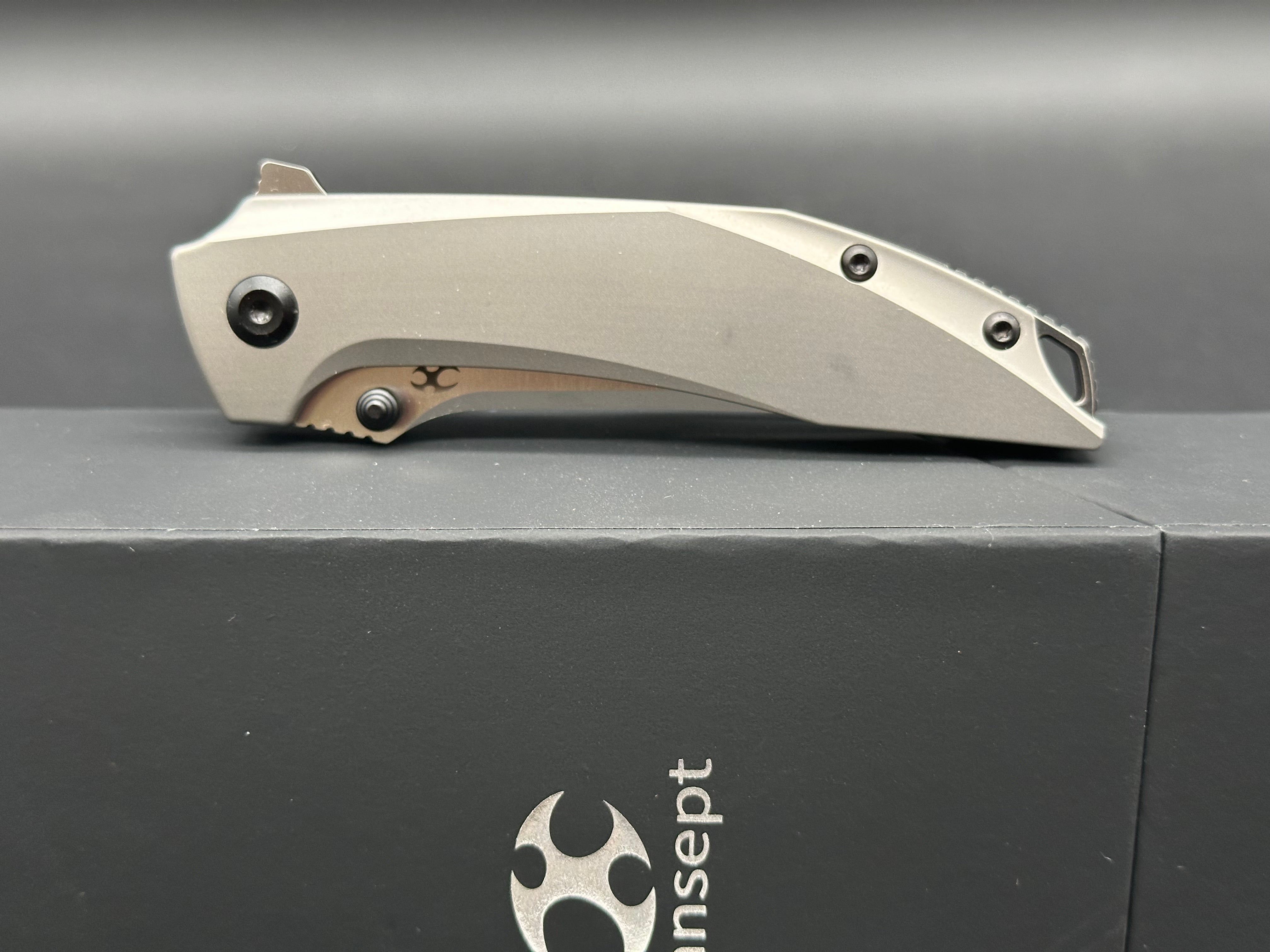 KANSEPT BAKU Titanium Folding Knife with S35VN Plain Edge - EDC Pocket Knife for Outdoor Camping, Hiking & Survival Gear