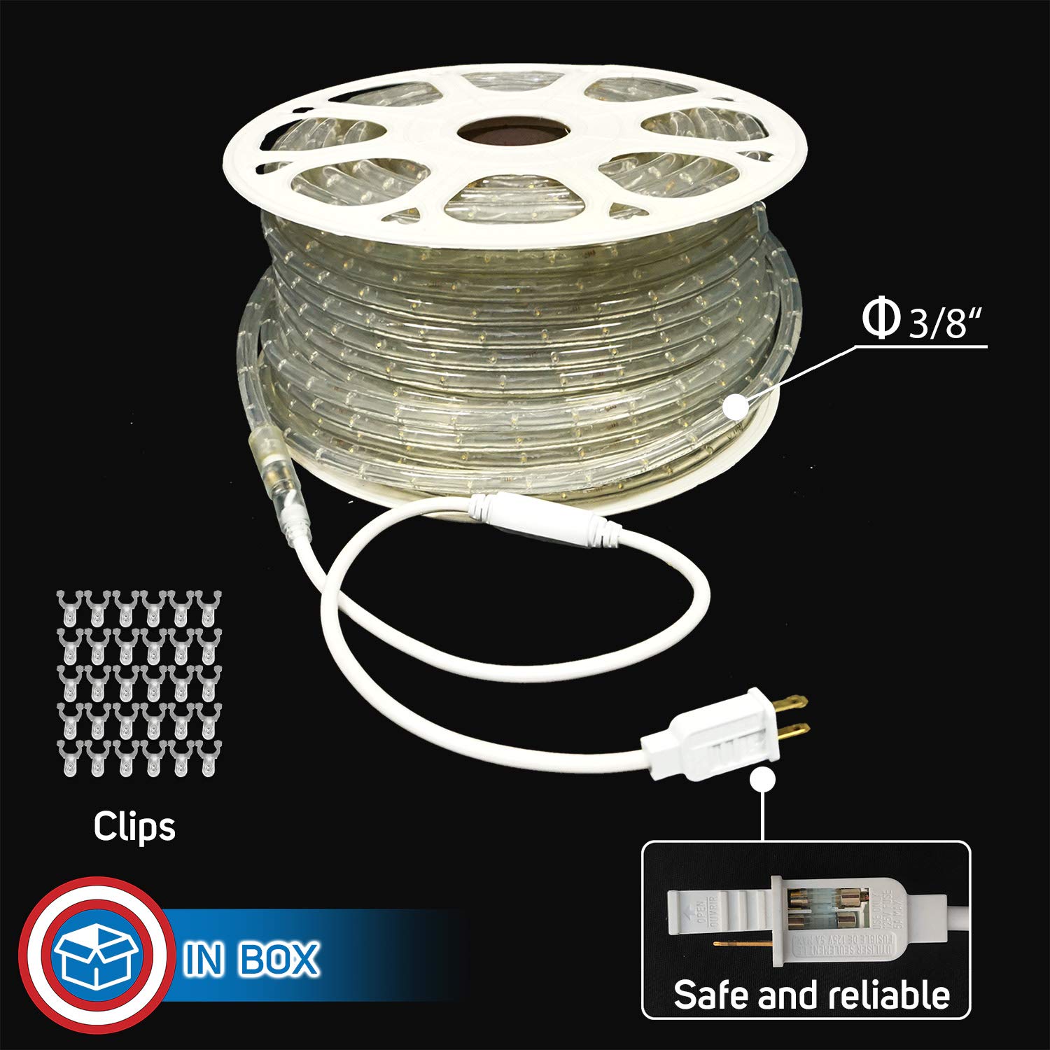 Russell Decor 200ft/60m LED Rope Lights - Waterproof Flexible String Tube Lights for Indoor & Outdoor Decor - Perfect for Saint Patrick's Day, Wedding, Backyard, Patio, Deck & Party Lighting (Green)