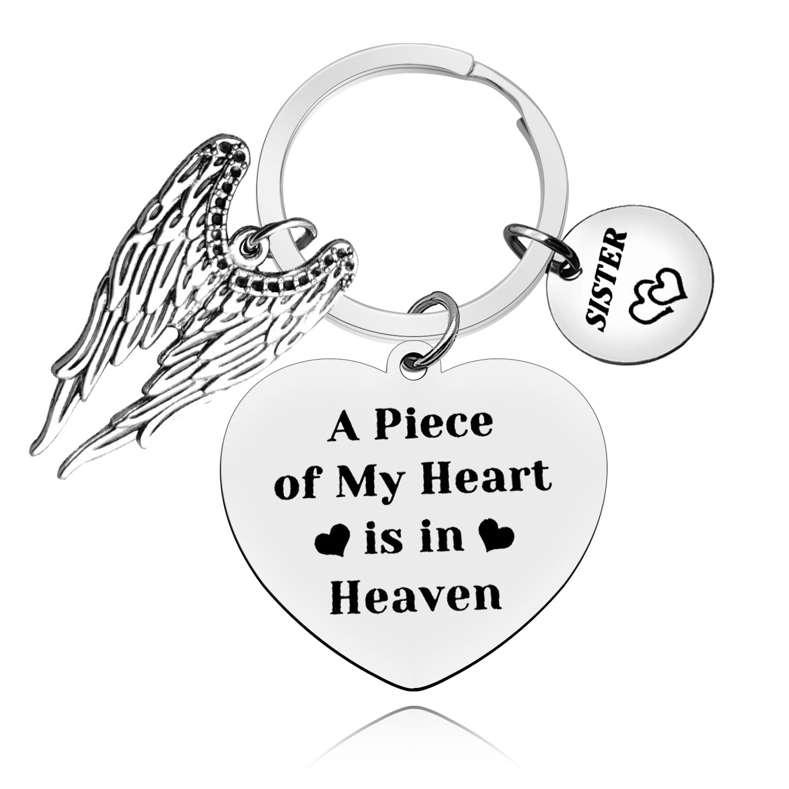 Memorial Keychain for Sister - Sympathy Gift for Loss of Sister, Bereavement Keepsake - Funeral Remembrance Gift for Best Friend, Mother's Day & Memorial Day - Perfect for Honoring Memories & Comforting Loved Ones