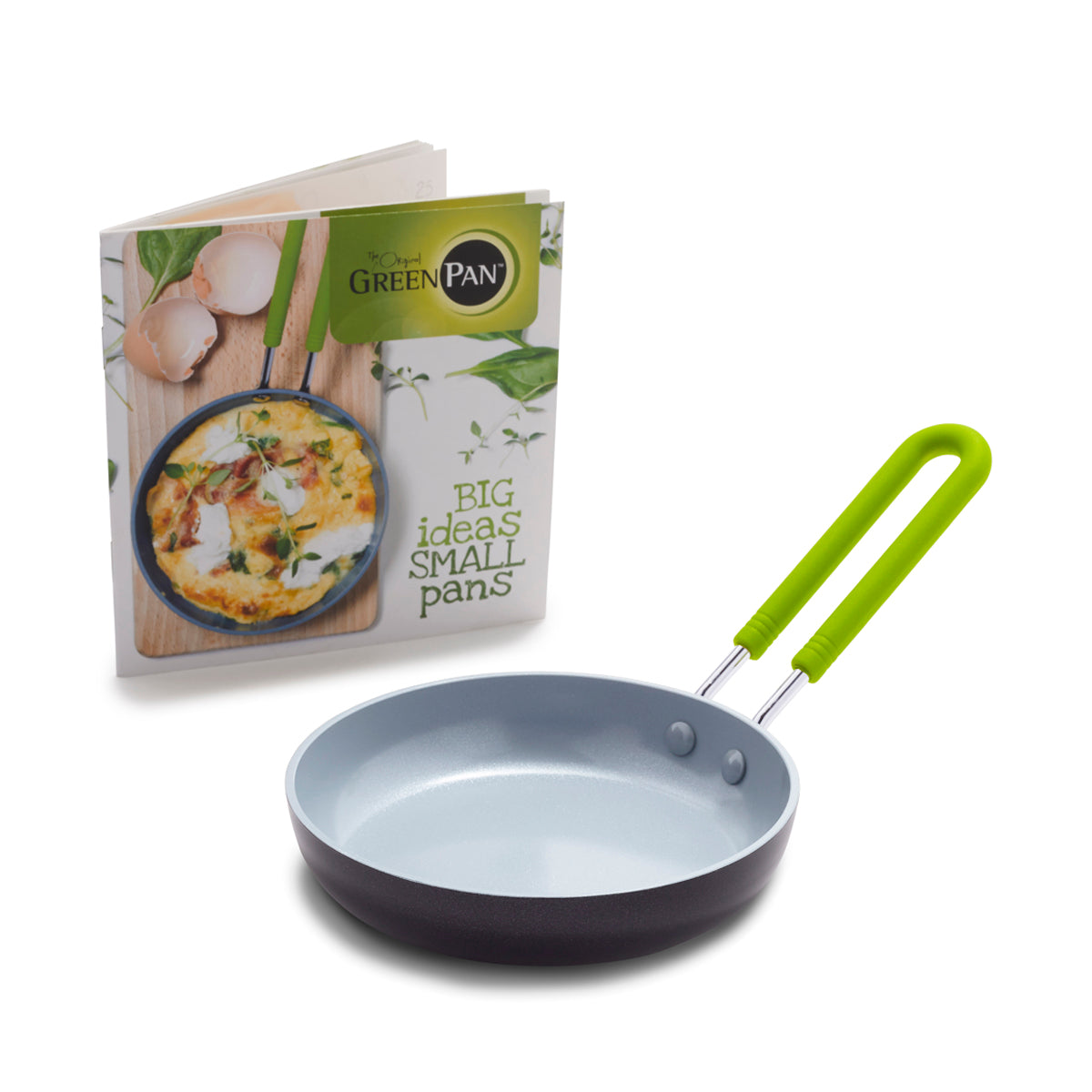 Mini Ceramic Nonstick 5-Inch Round Fry Pan - Healthy Cooking, Easy Clean | Perfect for Eggs, Pancakes & Personal Meals | Eco-Friendly Green Kitchen Essential