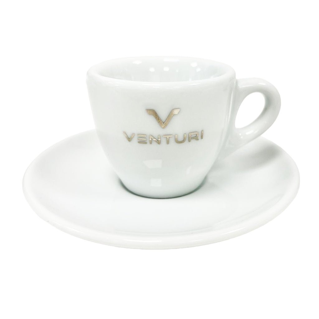 Premium Venturi Espresso Cup & Saucer Set - Ceramic Coffee Cups for Espresso, Cappuccino & Latte - Elegant Home & Café Use - Perfect Gift for Coffee Lovers