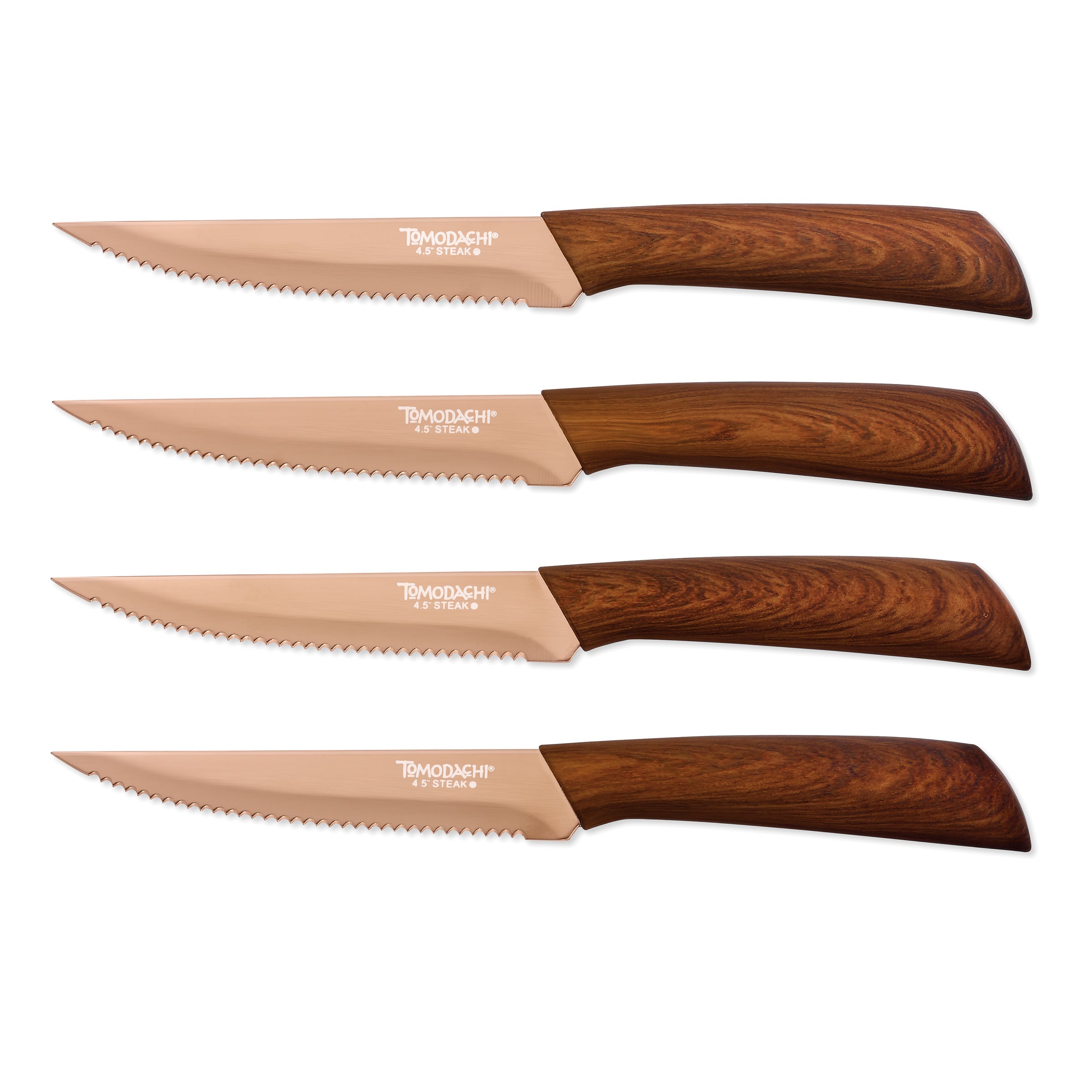 Premium Raintree Steak Knives Set of 4 - High-Quality Stainless Steel Serrated Blades for Perfect Steak Cutting - Ideal for Dinner Parties, BBQs, and Home Kitchens
