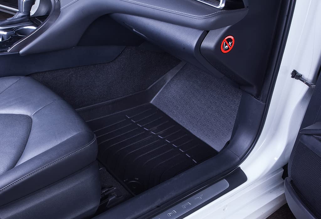 Custom Fit All-Weather TPE Floor Mats for Mini Cooper Hardtop 2 Door (2014-2021) - Black 1st & 2nd Row Full Set Car Liners - Perfect for Daily Commute, Road Trips & Winter Protection