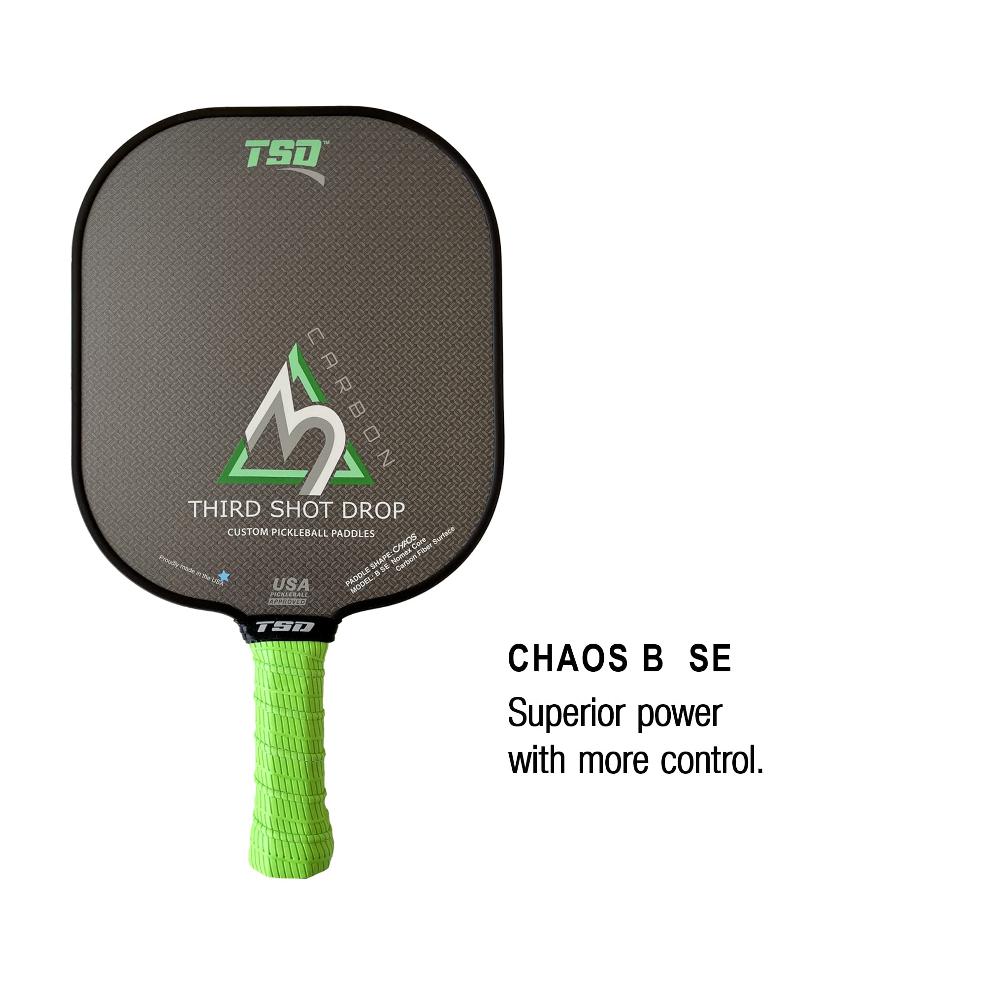 Premium Wide Body Pickleball Paddle - Triple Layer Carbon Fiber Diamond Weave Surface (Chaos) - Lightweight & Durable for Competitive Play & Outdoor Games