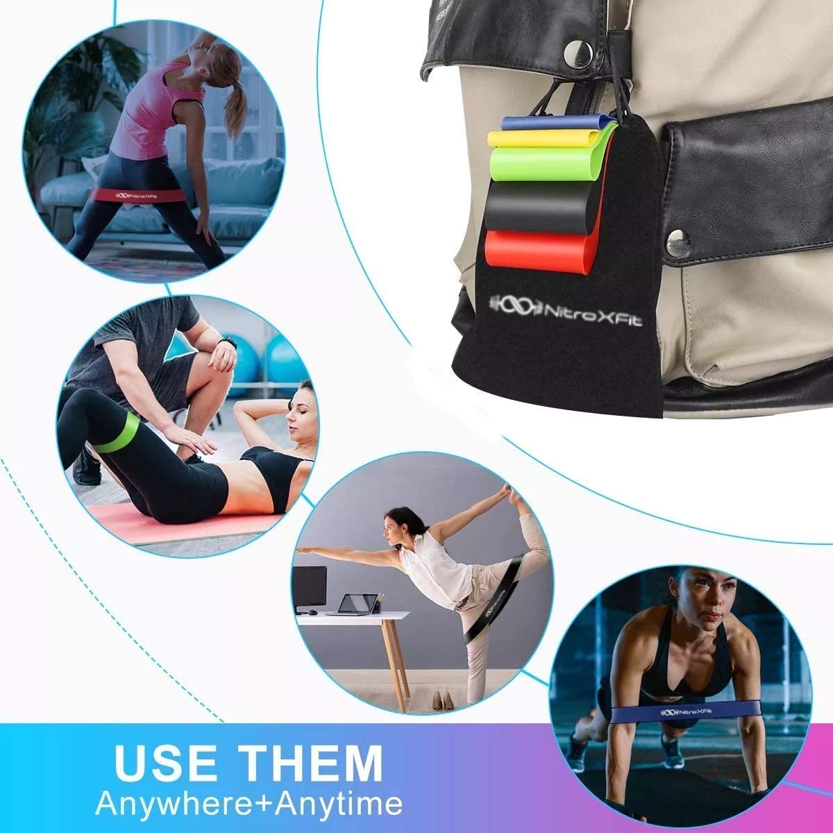 Premium Latex Resistance Loop Bands for Workouts - 12in Exercise Bands for BeachBody, Physical Therapy, Yoga & Home Gym - Stretchy, Skin-Friendly, Up to 40lbs - Perfect for Indoor & Outdoor Fitness, Strength Training & Muscle Recovery