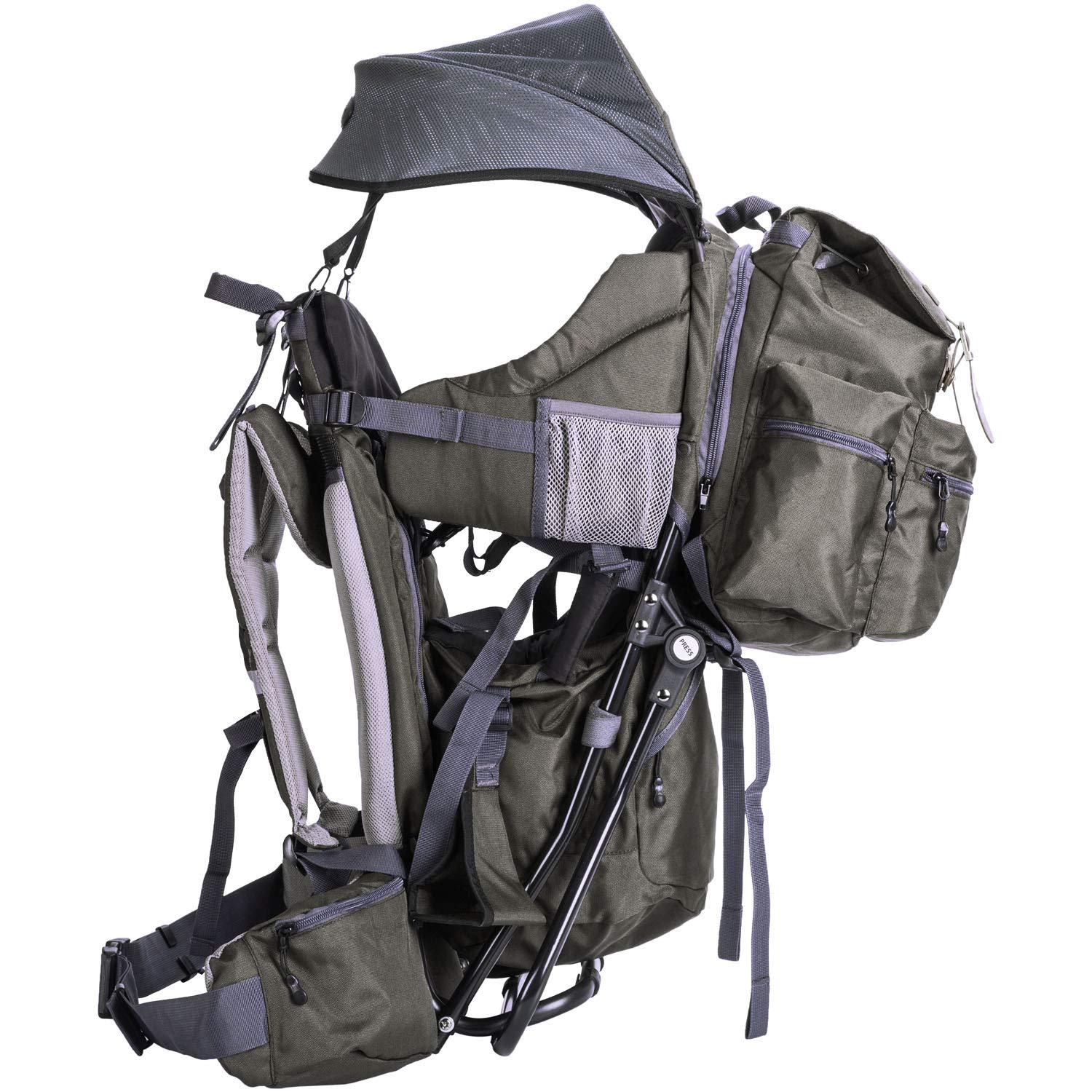 ClevrPlus Urban Explorer Child Carrier Hiking Backpack for Babies & Toddlers - Lightweight, Ergonomic Design - Olive Green - Perfect for Outdoor Adventures, Hiking & Travel