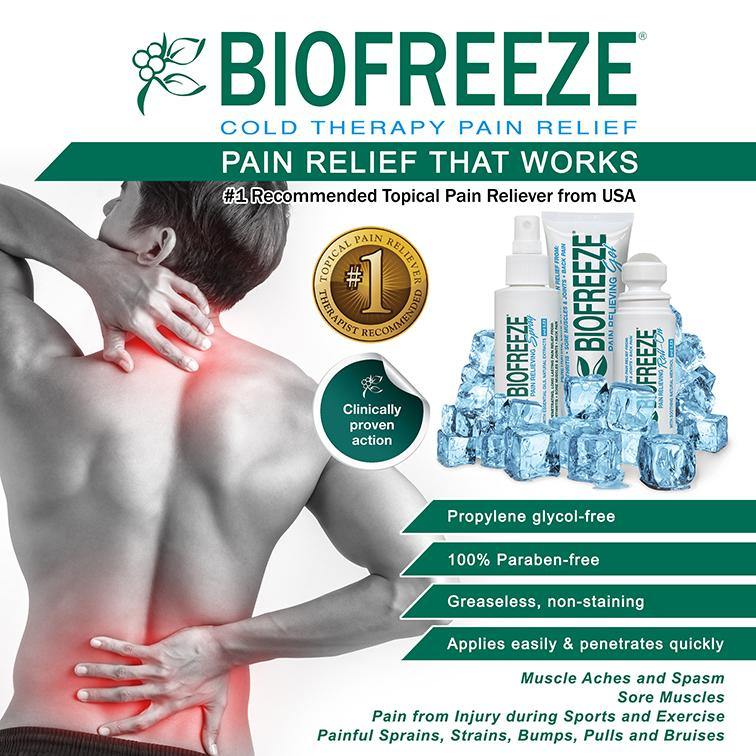 Biofreeze Pain Relief Spray 4oz - Fast-Acting Topical Analgesic for Muscle & Joint Pain - Perfect for Athletes, Gym, Post-Workout & Arthritis Relief
