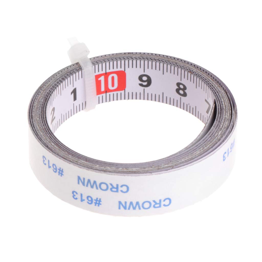 BOBEINI Self-Adhesive Miter Saw Tape Measure - 1m Metric Steel Ruler with Miter Track Stop (Right to Left) - Perfect for Woodworking, Carpentry, and DIY Projects
