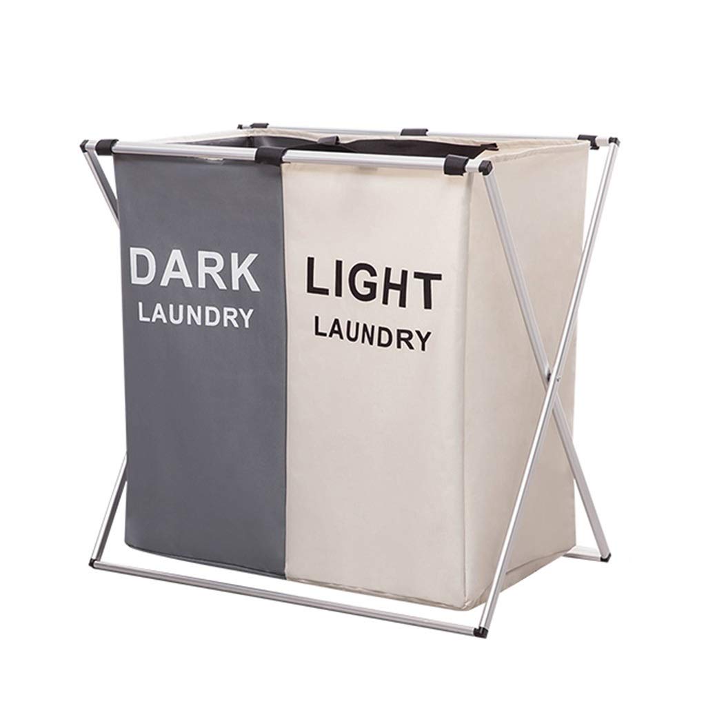 Collapsible Gray Laundry Hamper Basket - 60x38x60cm Foldable Storage Bin for Dirty Clothes, Toys & Household Items | Space-Saving Organizer for Bedroom, Bathroom & Kids Room