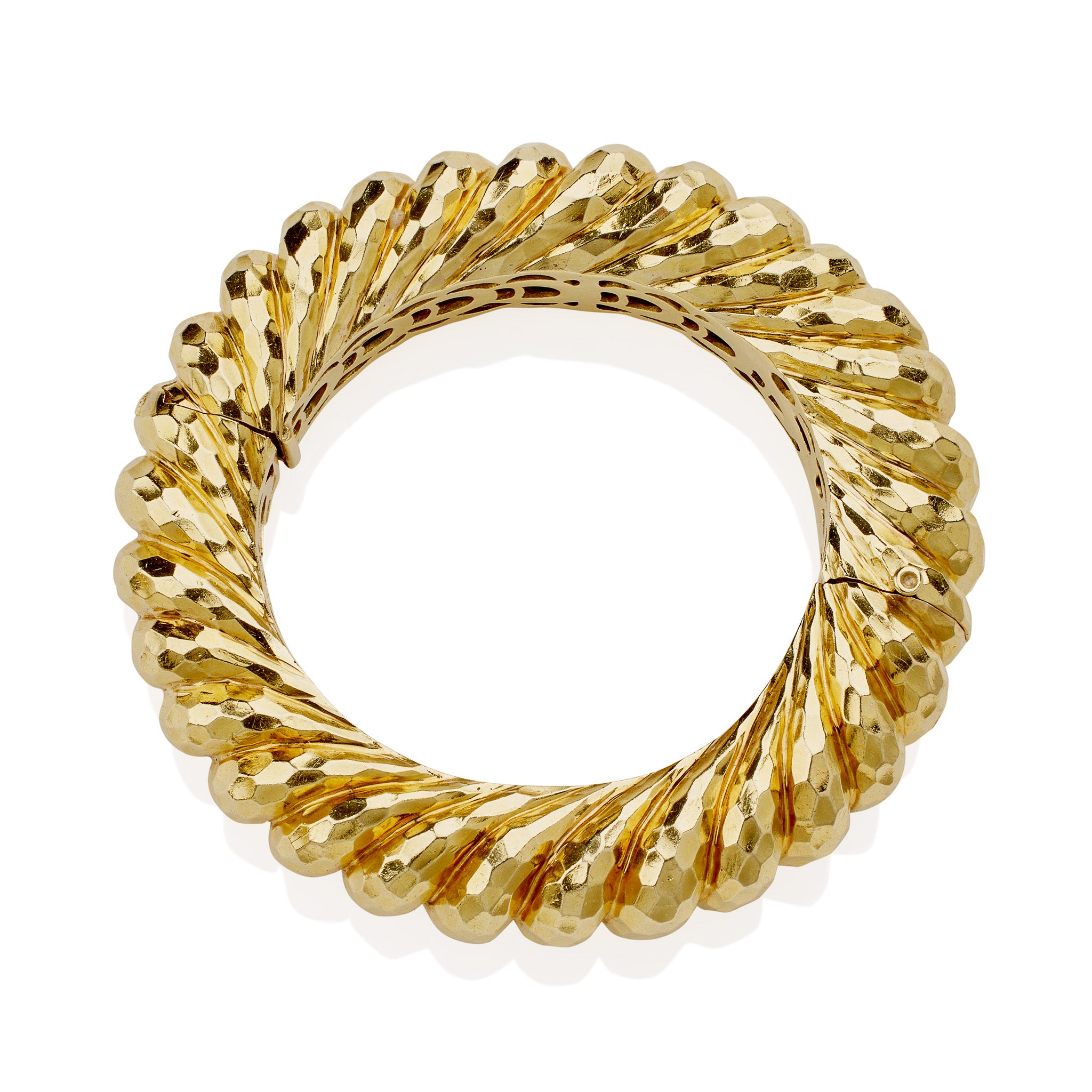 Henry Dunay Faceted Bangle Bracelet - 18K Gold Luxury Cuff Bracelet for Women, Elegant Handmade Jewelry Gift for Anniversary, Birthday & Special Occasions | Perfect for Evening Galas, Weddings & Red Carpet Events