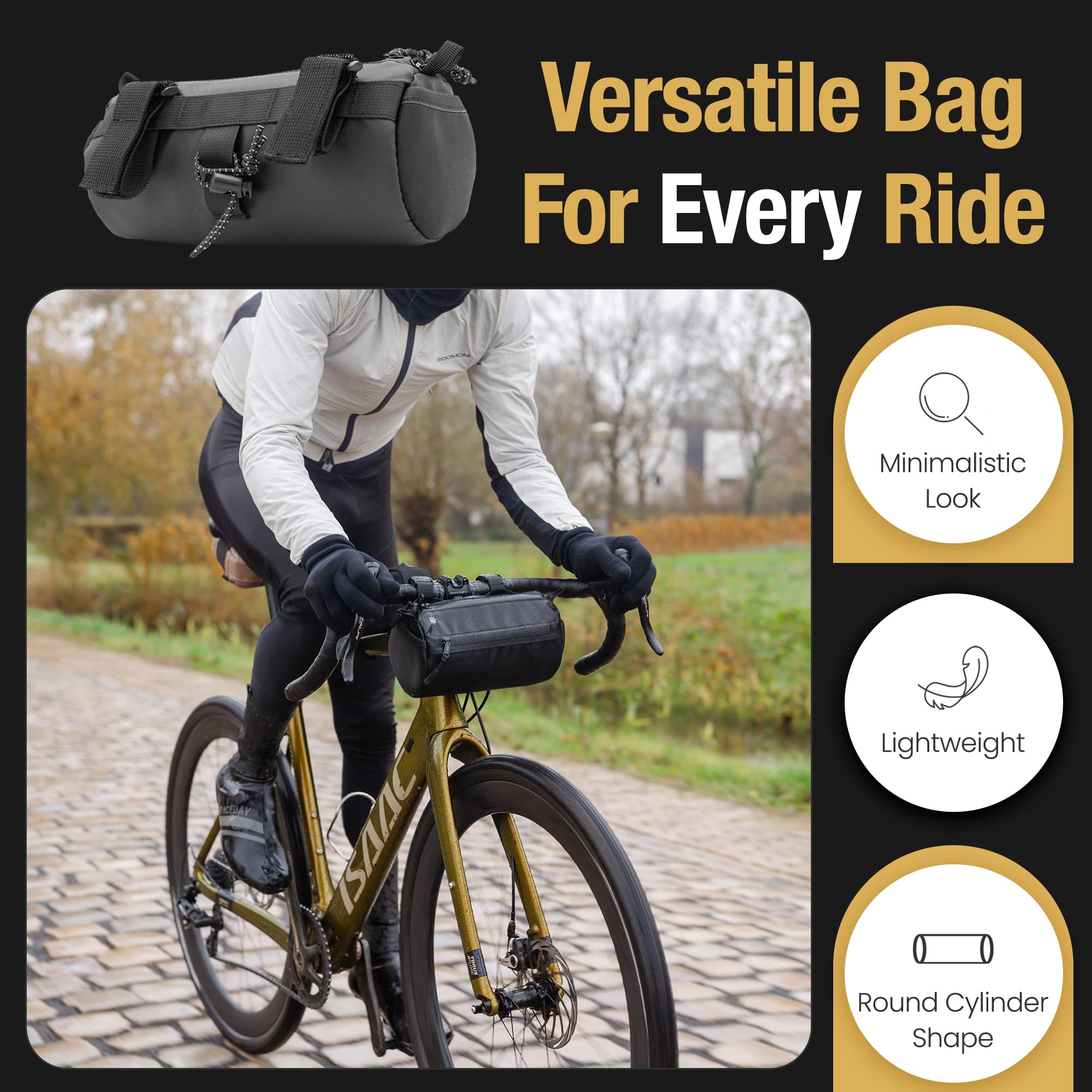 Lumiere & Co. Waterproof Bike Handlebar Bag - Front Bicycle Storage Pouch for Phone, Keys & Essentials - Perfect for Commuting, Cycling & Outdoor Adventures