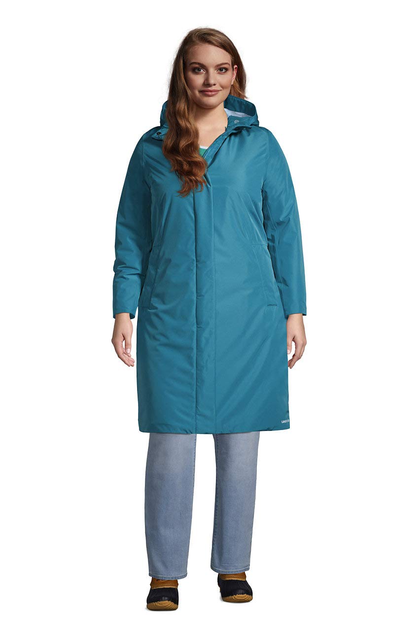 Lands' End Women's Waterproof Insulated Winter Raincoat - Warm Windproof Jacket for Cold Weather, Rain & Snow Protection - Perfect for Commuting, Hiking & Outdoor Activities
