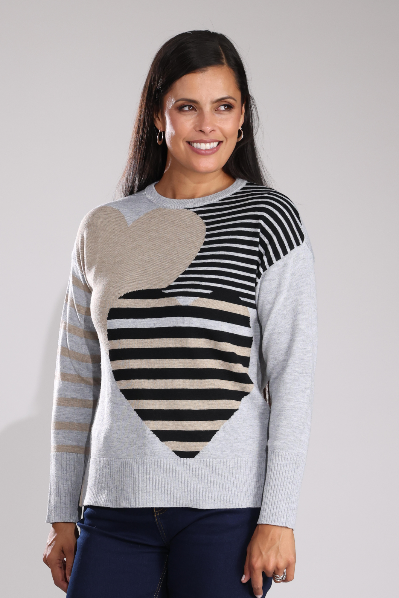 Jumper Knitwear Sweater for Women - Silver, Oatmeal, Black (6312B1) | Cozy Winter Pullover for Casual Wear & Office Outfits
