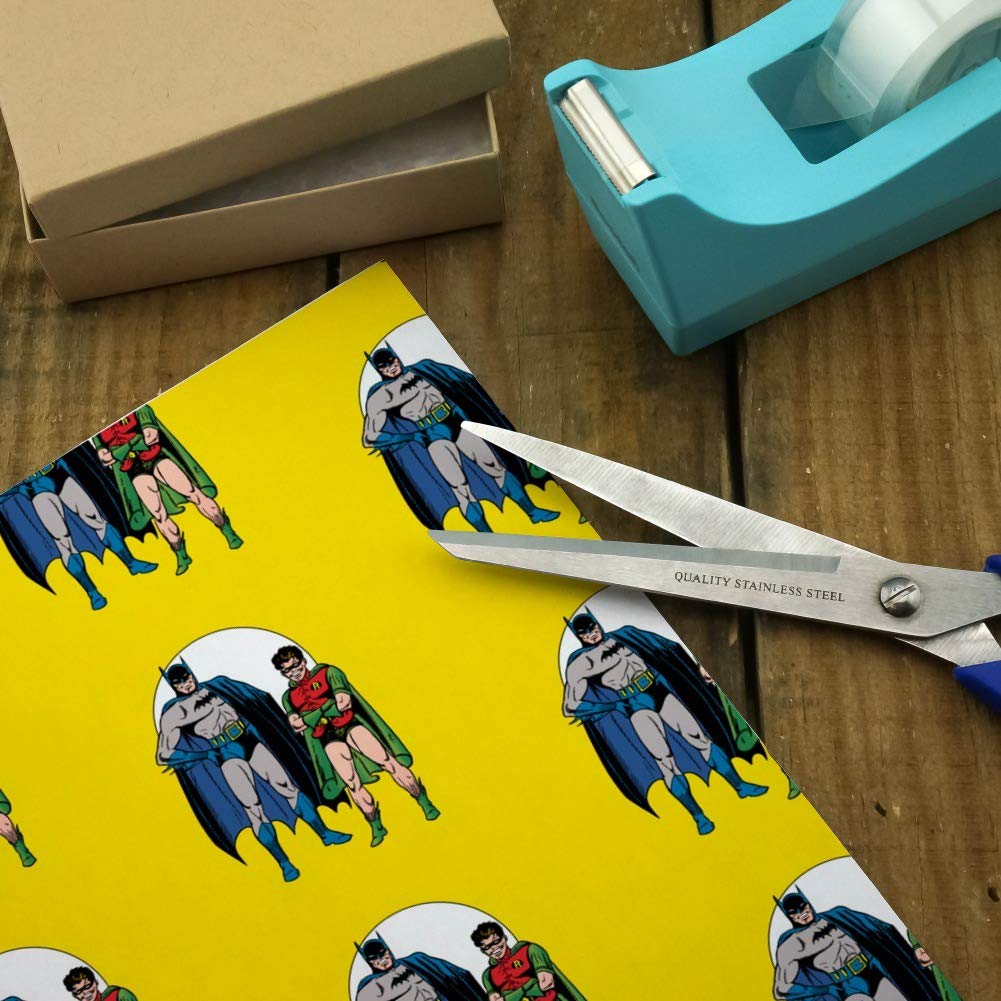 Batman and Robin Gift Wrap Paper Rolls - Premium Superhero Wrapping Paper for Birthdays, Parties & Holidays - 24