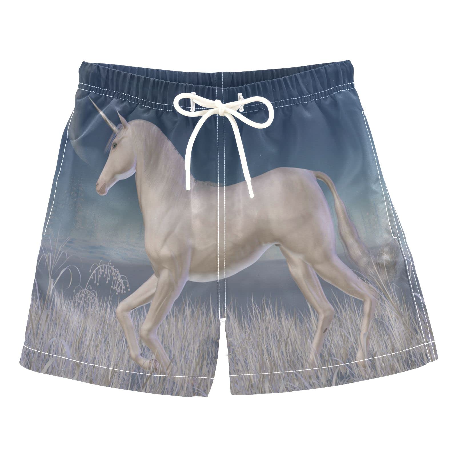 **Unicorn Boys Swim Trunks for Toddlers 2-8 Years - Quick Dry Winter Running Swimwear - Perfect for Pool, Beach & Water Play**