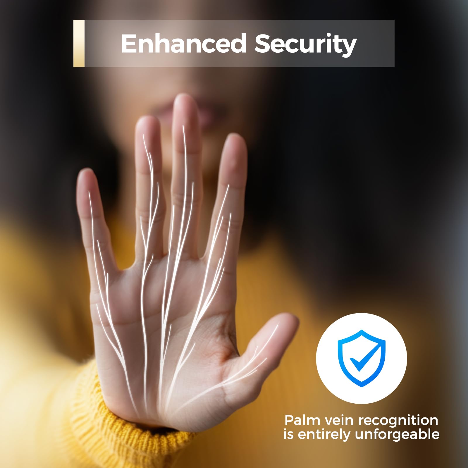Smart WiFi Deadbolt Door Lock with Palm Recognition - Keyless Entry, Remote Control via App, Auto Lock, Alexa Compatible - Perfect for Front Door Security & Smart Home Automation