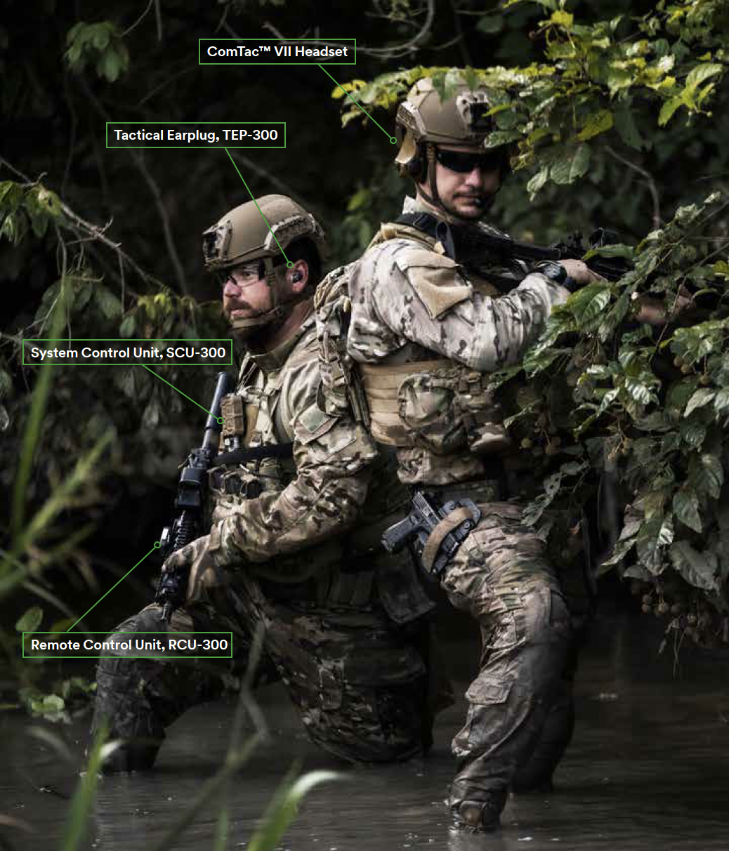 3M Peltor SCU 300 & RCU 300 Communication Headset Bundle - Tactical Military & Shooting Range Use