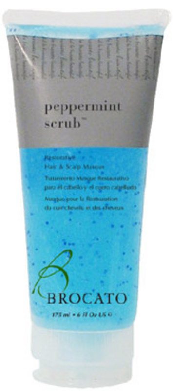 Brocatos Peppermint Scrub - Restorative Hair & Scalp Masque for Dry, Damaged Hair - Deep Conditioning Treatment for Dandruff & Scalp Irritation - Use for Spa Day or At-Home Hair Care Routine