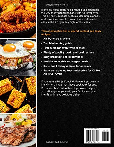 Ninja Foodi XL Pro Air Fryer Oven Cookbook: 600 Easy & Affordable Recipes for Baking, Frying & Toasting | Perfect for Family Dinners, Meal Prep & Healthy Cooking