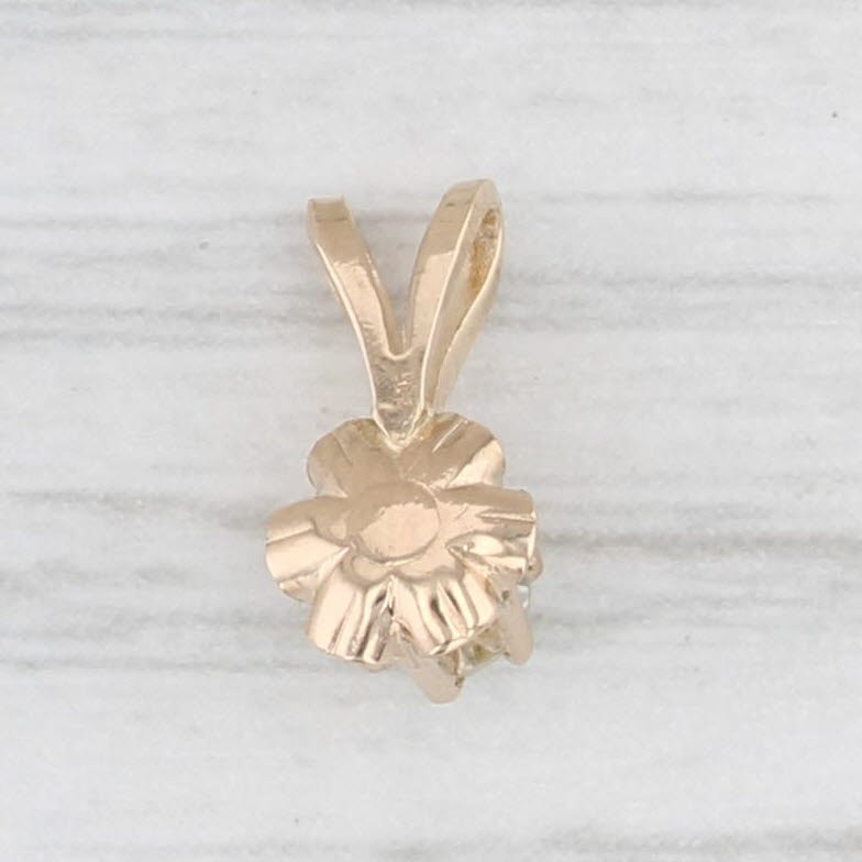 0.14ct Round Solitaire Diamond Buttercup Pendant in 14k Yellow Gold - Elegant Drop Necklace for Women, Perfect for Weddings, Anniversaries & Special Occasions