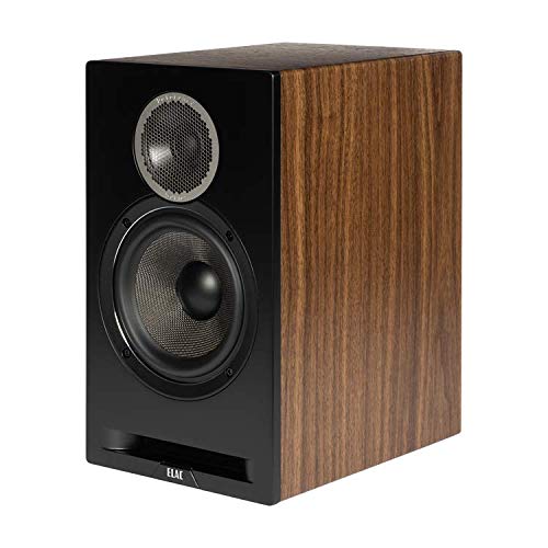 ELAC Debut Reference B6.2 Bookshelf Speakers (Pair) - High-Fidelity Audio, Black Baffle & Walnut Cabinet for Home Theater, Music Listening & Studio Monitoring