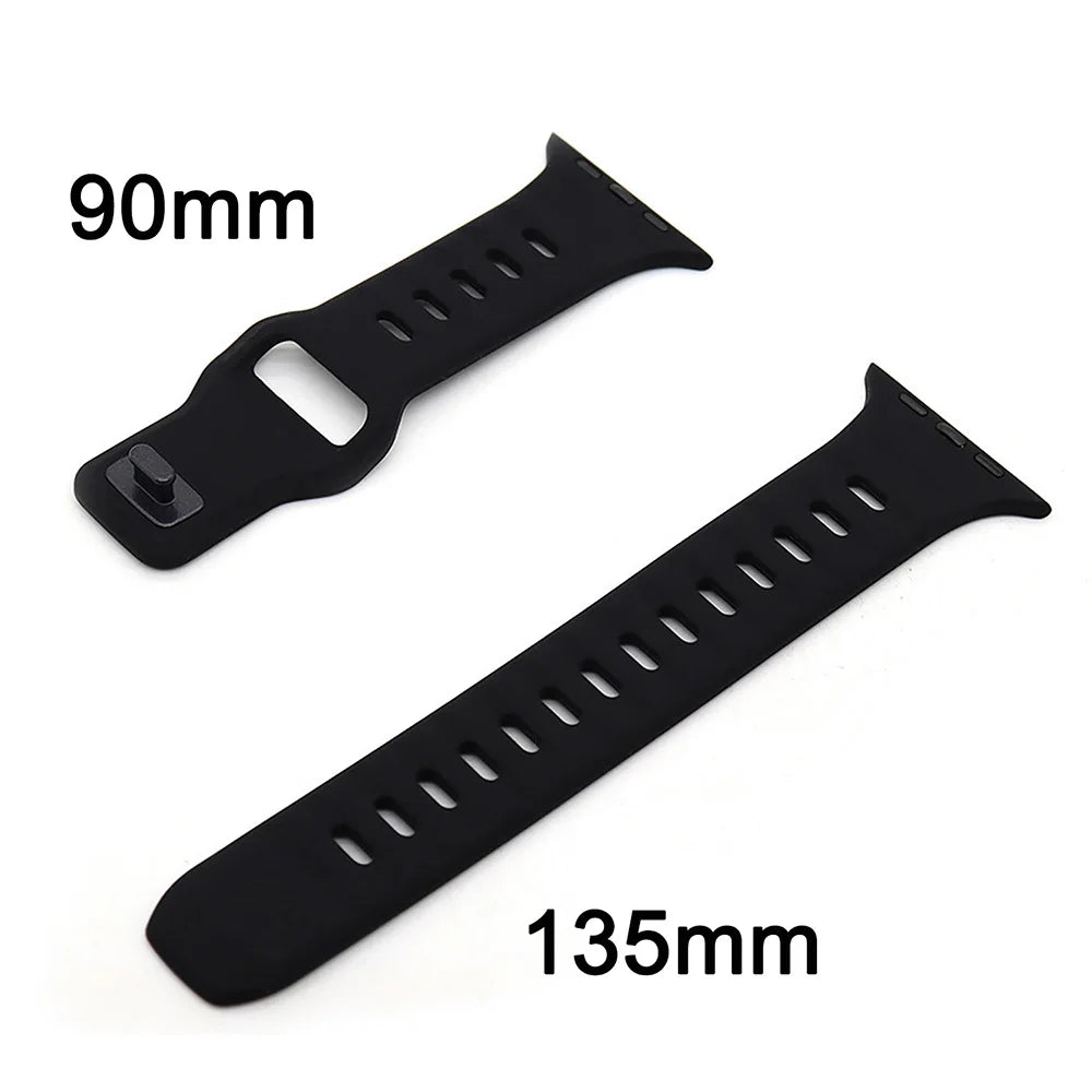 Premium Black Silicone Sports Band for Apple Watch - Durable, Comfortable & Sweatproof - Perfect for Running, Gym & Outdoor Activities