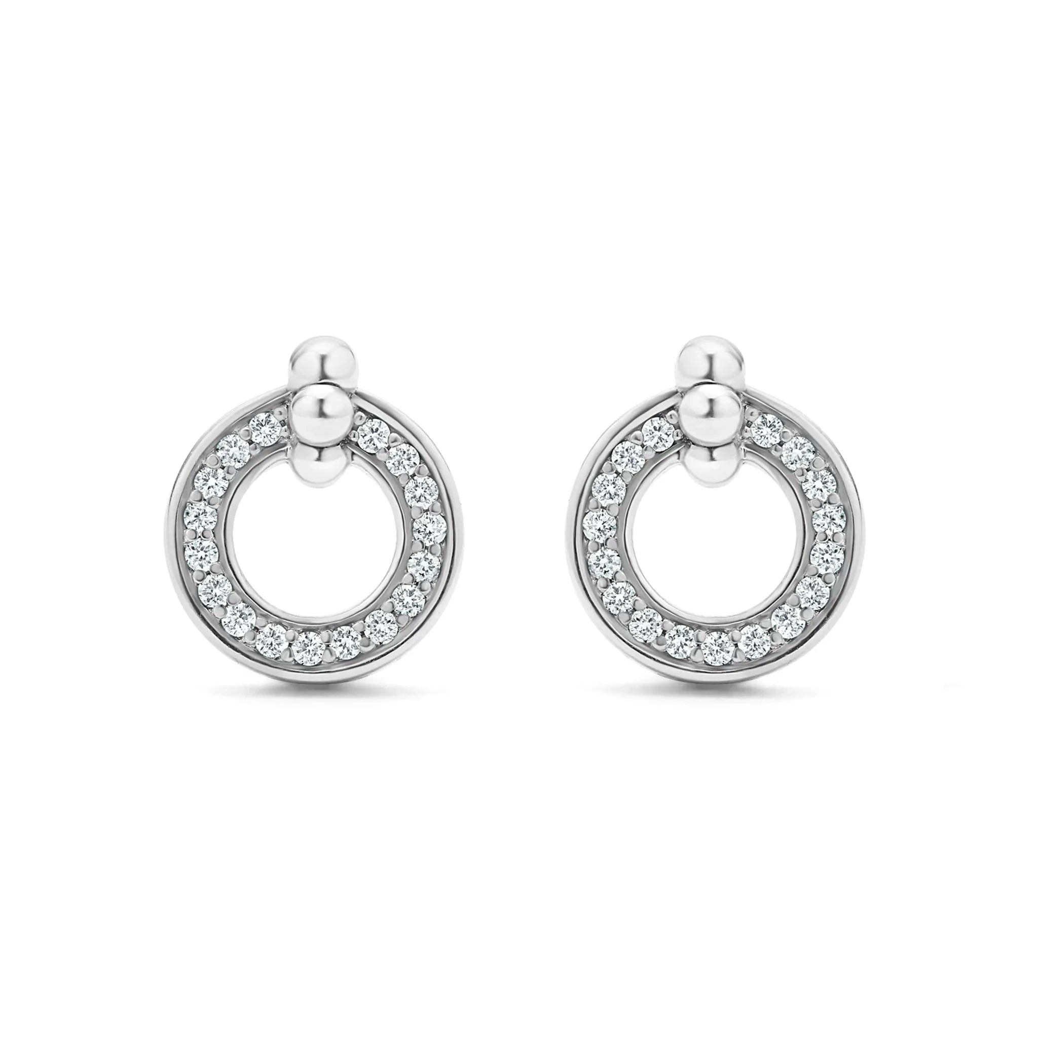 14K Gold Circle Diamond Stud Earrings for Women - Elegant & Timeless Jewelry Gift for Anniversary, Birthday & Special Occasions