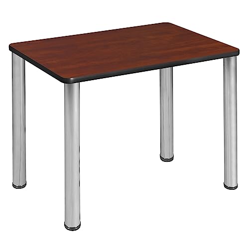 Regency Rectangular School Desk 18x26 Inches - Cherry Finish with Chrome Legs - Perfect for Classrooms, Home Study & Office Workspaces