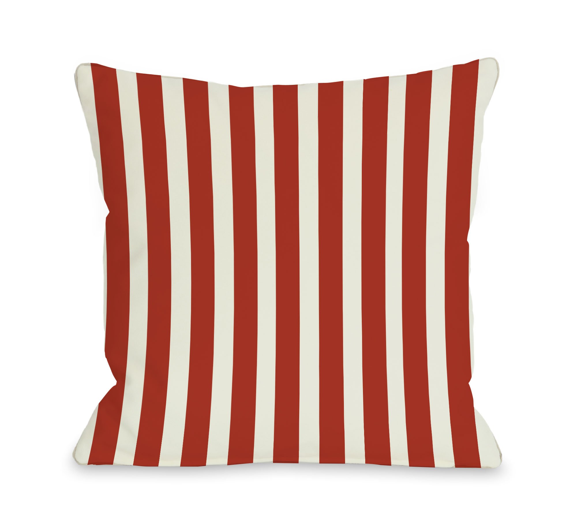 OBC Stripes Outdoor Throw Pillow 18x18 Inch Red - Waterproof & UV Resistant for Patio, Garden, Poolside Decor