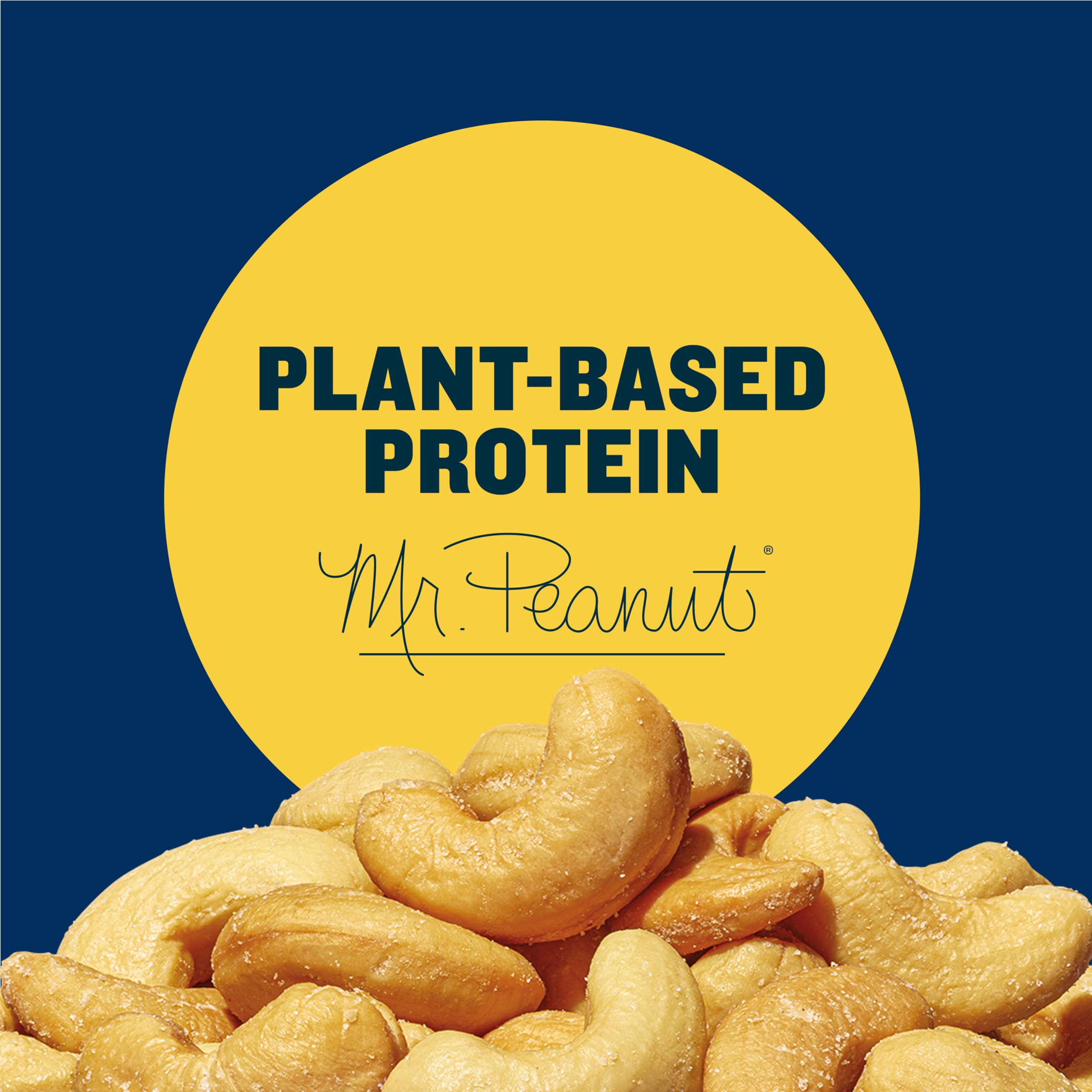 PLANTERS Deluxe Salted Whole Cashews - 33oz | Roasted with Sea Salt | Kosher Certified | High Protein Plant-Based Snack | Perfect for Parties, After School, Office & Healthy Snacking