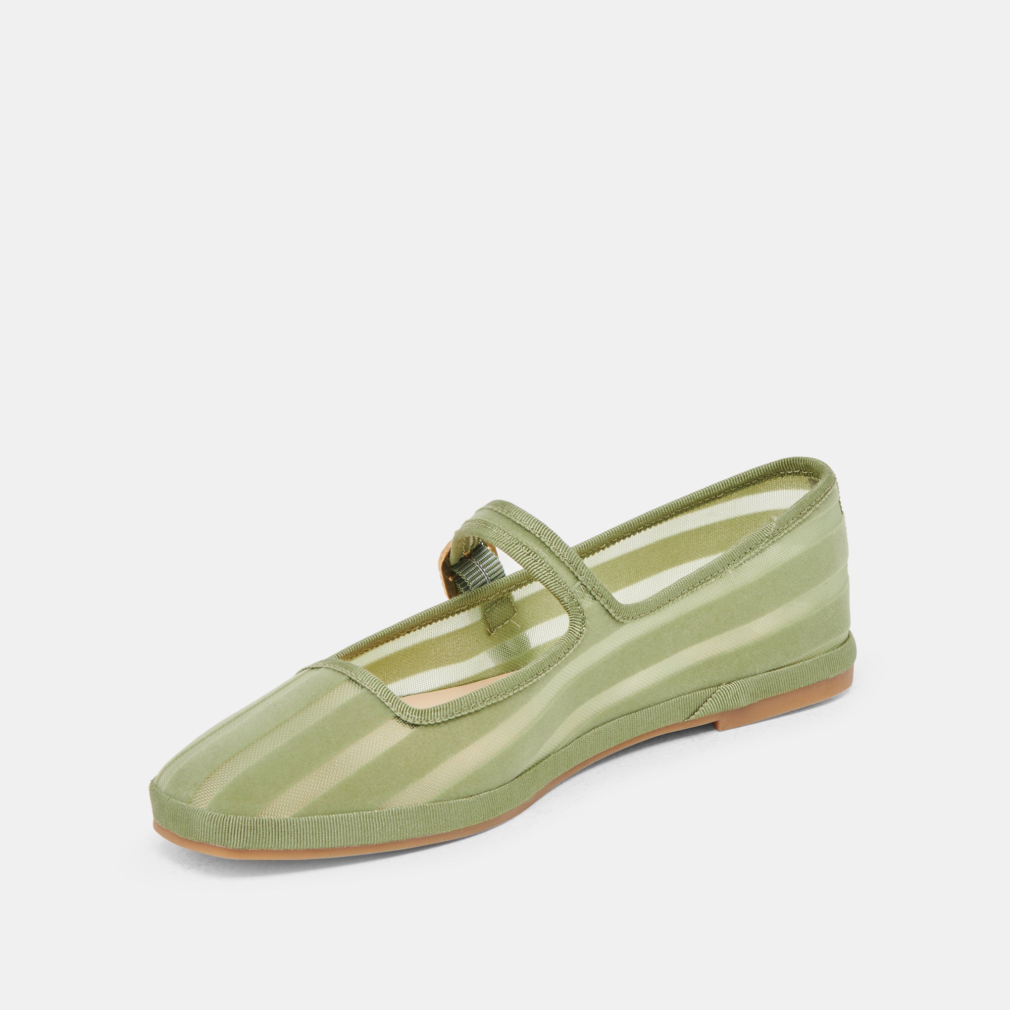 TAMEKA Women's Ballet Flats - Jade Stripe Mesh Slip-On Shoes for Comfort & Style | Perfect for Work, Casual Outfits & Travel