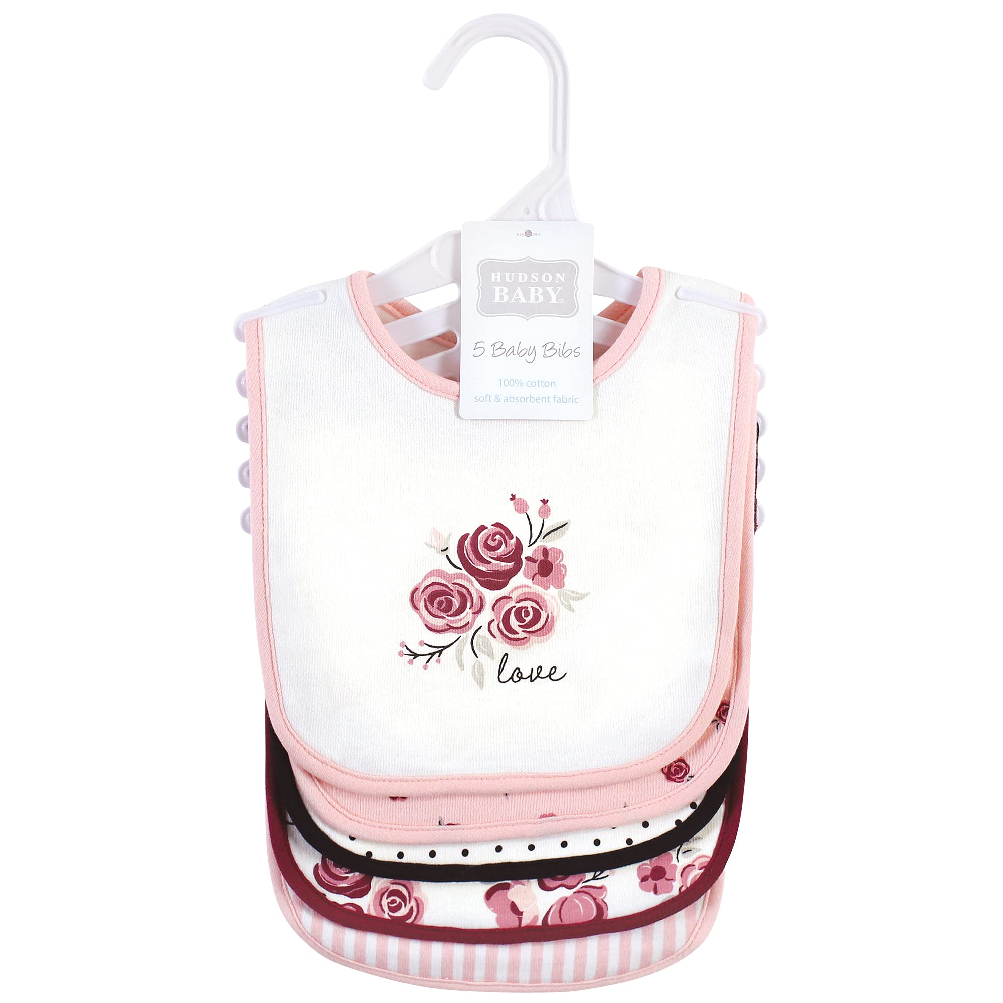 Hudson Baby Unisex Cotton Bibs for Infants & Toddlers - Soft, Absorbent & Durable for Feeding, Teething & Drooling - Perfect for Mealtime, Daycare & On-the-Go
