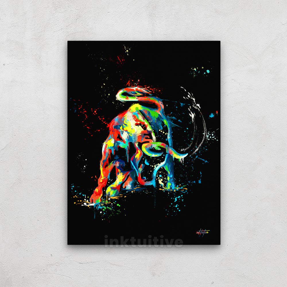 Inktuitive 'Bull Dreams' Motivational Canvas Wall Art - 16x12 Inch High Resolution Print for Office & Home Decor | Inspirational Wall Decor, Perfect for Living Room, Bedroom or Workspace