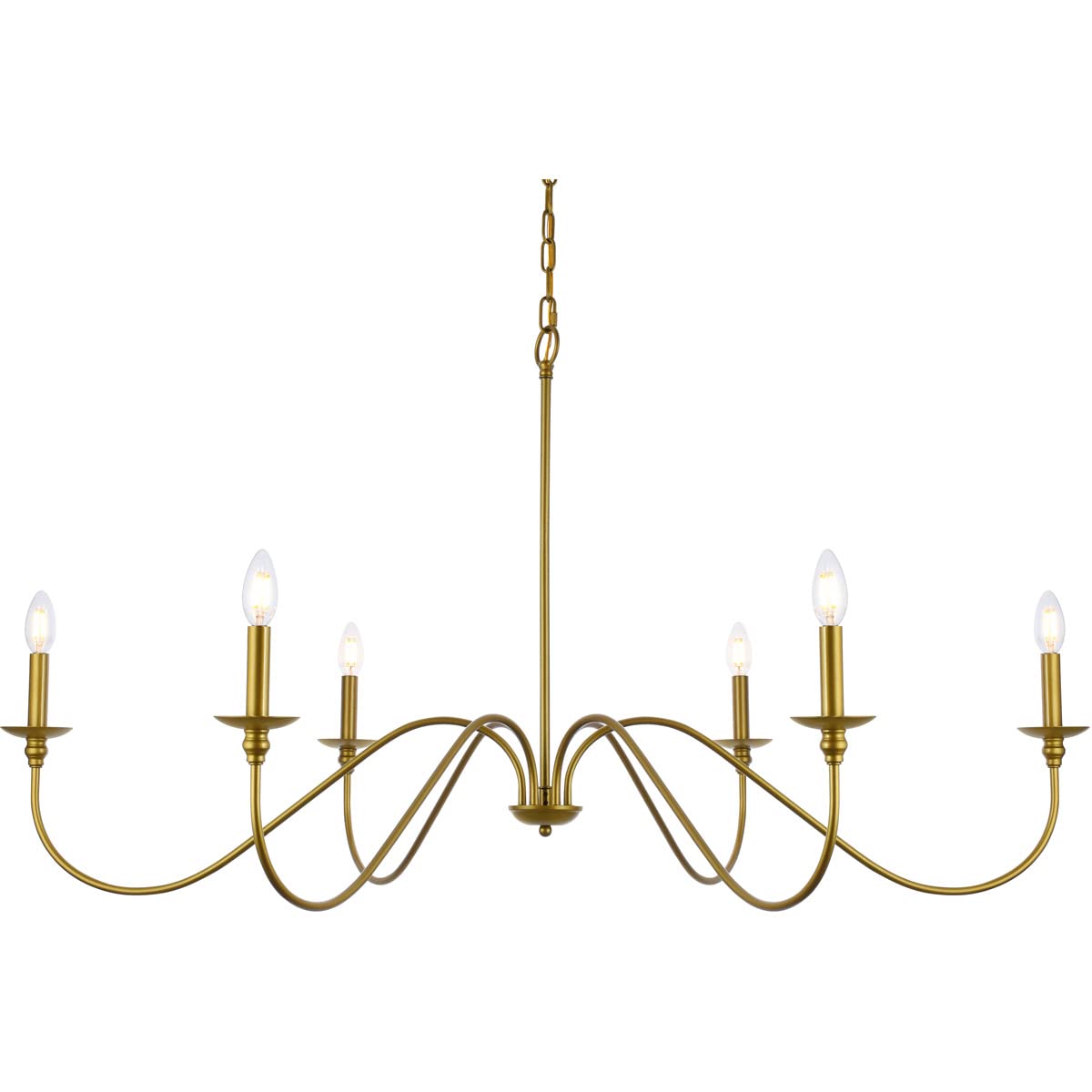 Elegant Rohan Collection 6-Light Chandelier - Modern Crystal Ceiling Light Fixture for Dining Room, Living Room & Bedroom - Luxury Home Decor Lighting
