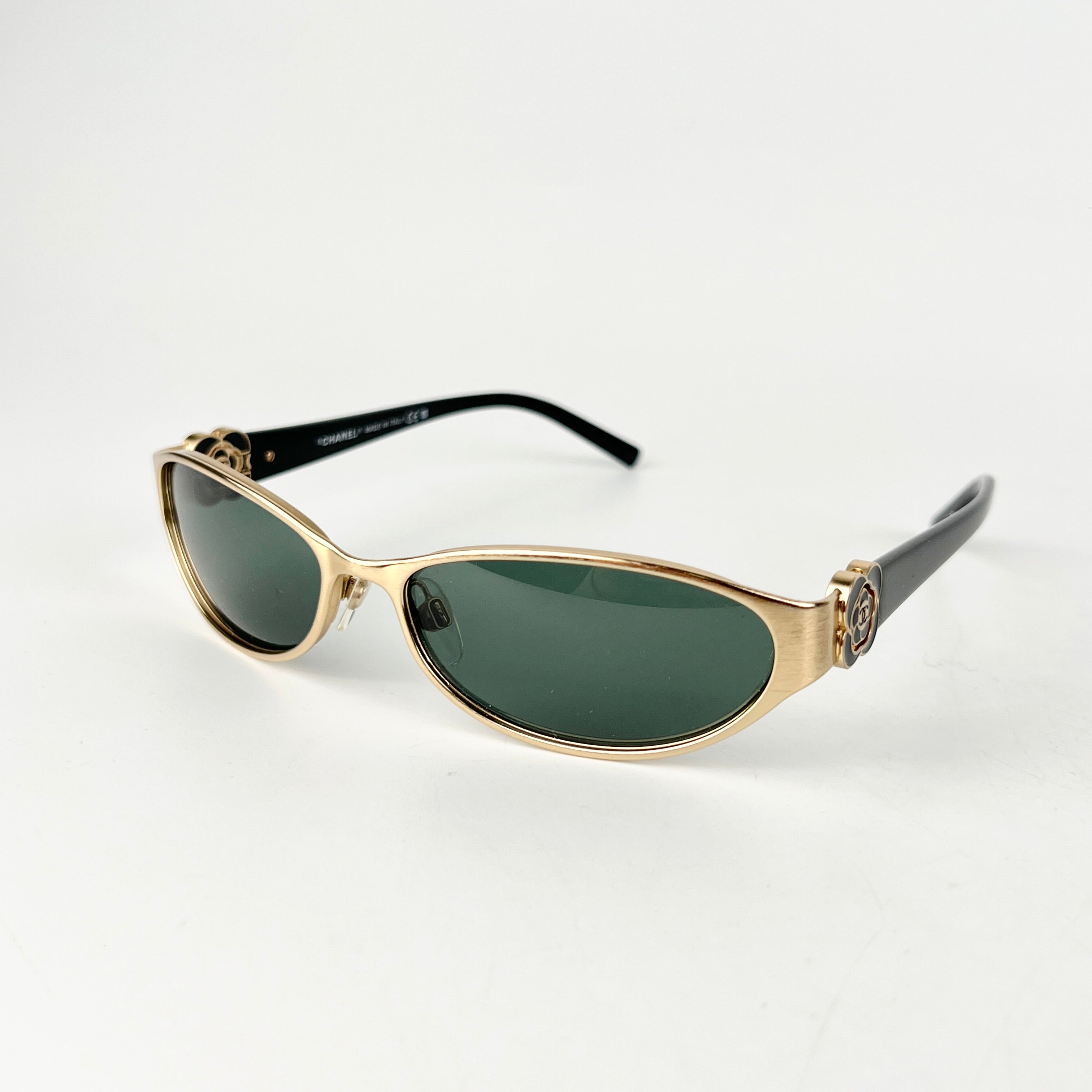 Chanel Gold and Black Sunglasses for Women - Luxury Designer Shades for Fashion, Beach & Outdoor Activities