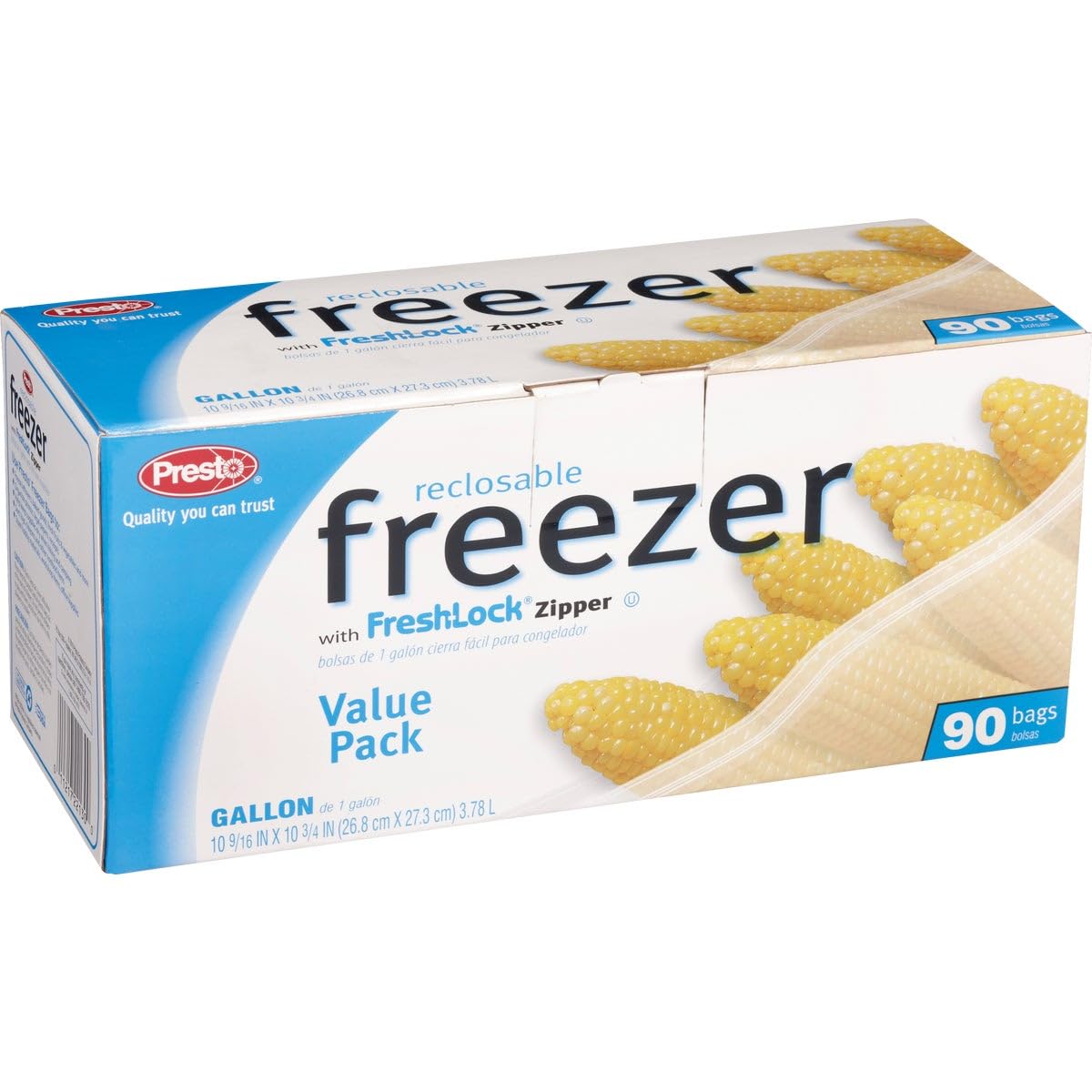 Presto Value Pak Freezer Bags - Heavy Duty Reusable Storage Bags for Food, Meal Prep & Freezing - BPA Free, Leak Proof (50 Count) | Perfect for Kitchen Organization, Camping & Leftovers