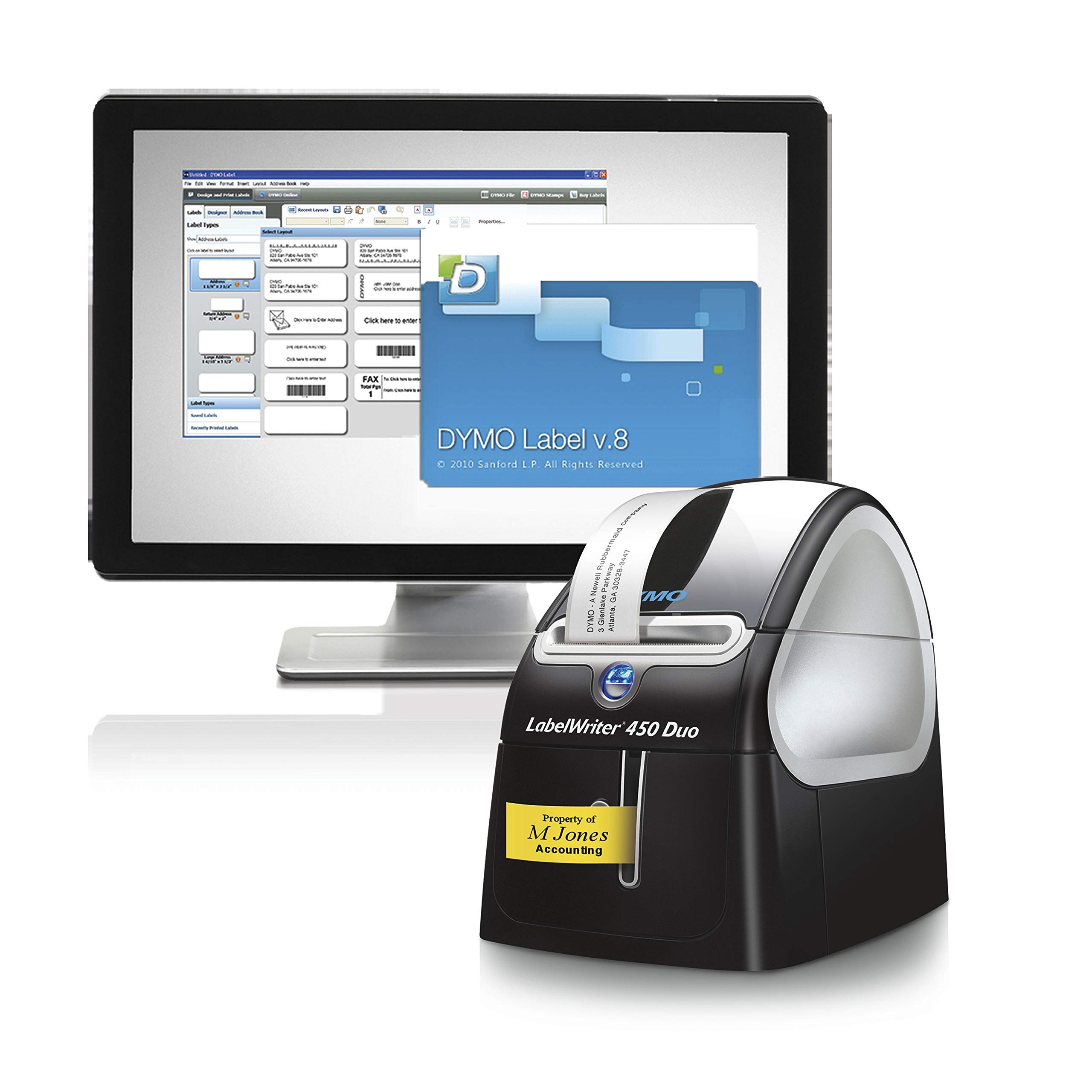 DYMO 1752267 LabelWriter 450 Duo Thermal Label Printer (Renewed) - High-Speed Shipping Label Printer for eBay, Amazon, Etsy & Shopify Sellers - Perfect for Home Office & Small Business Shipping Needs