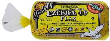 Organic Non-GMO Sprouted Flax Bread - Gluten Free, 24oz (Pack of 6) | Healthy Whole Grain Sandwich Bread for Vegan & Keto Diet | Perfect for Toast, Sandwiches & Breakfast