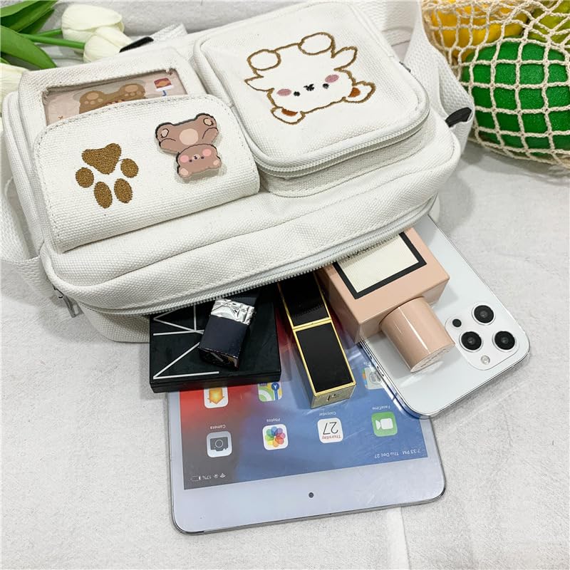 Stylish Kawaii Crossbody Bag for Women - Cute Canvas Shoulder Purse & Small Messenger Wallet | Perfect for Daily Use, Travel & Shopping