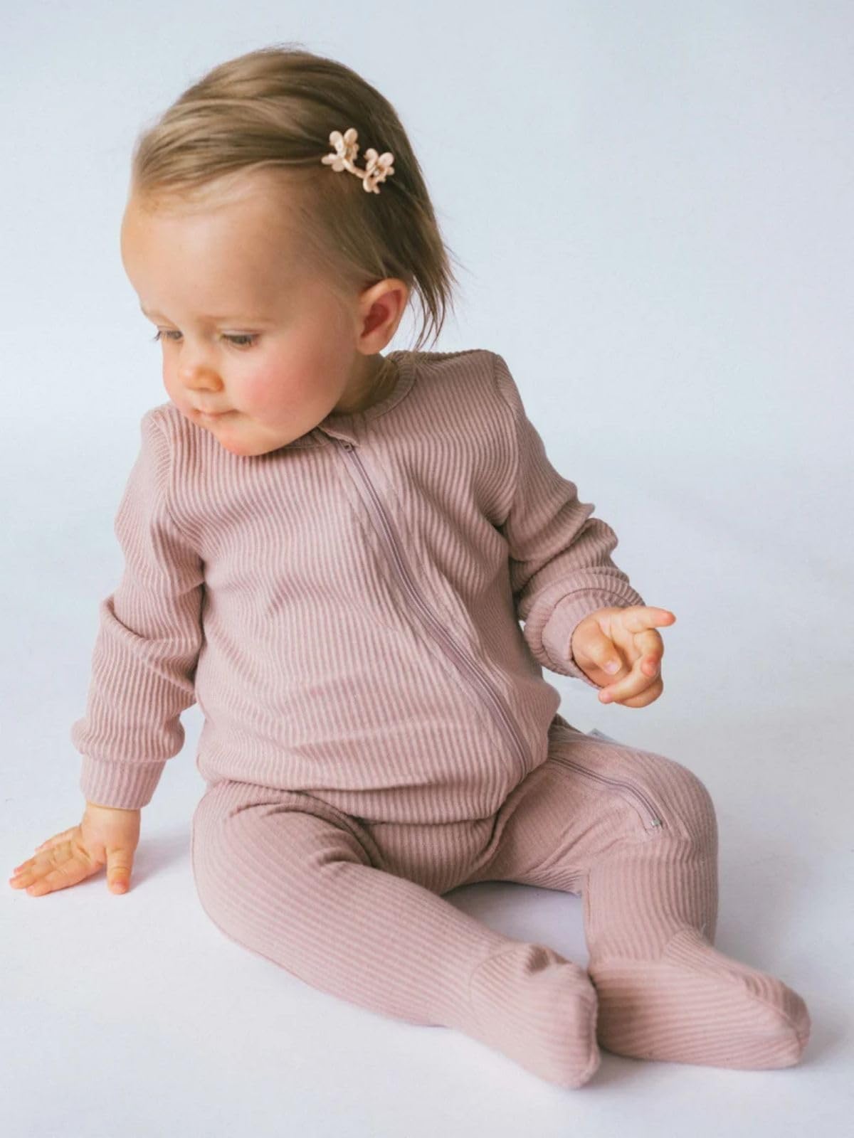 Personalized Baby Zip Bodysuits with Name or Initials - Embroidered All-Season White Sage Jacket for Newborns & Infants | Perfect for Gifts, Photo Shoots & Everyday Wear