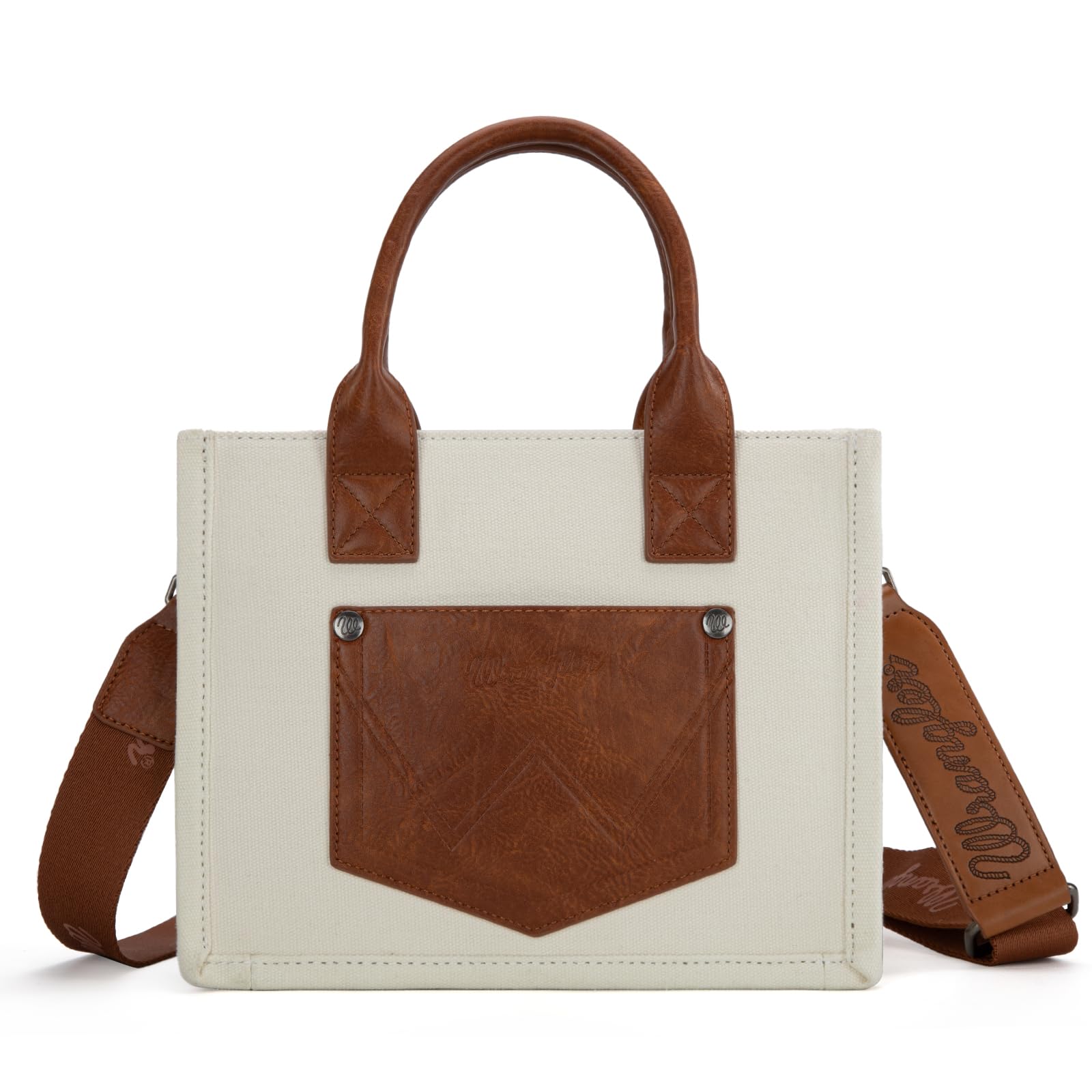 Montana West Wrangler Tote Bag - Women's Retro Canvas Purse for Work & Travel
