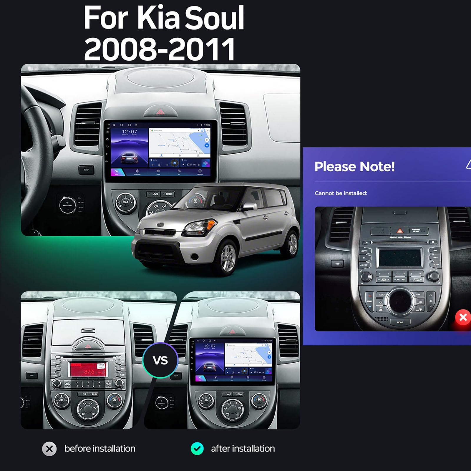 2008-2011 Kia Soul Android 12 Car Stereo - 9