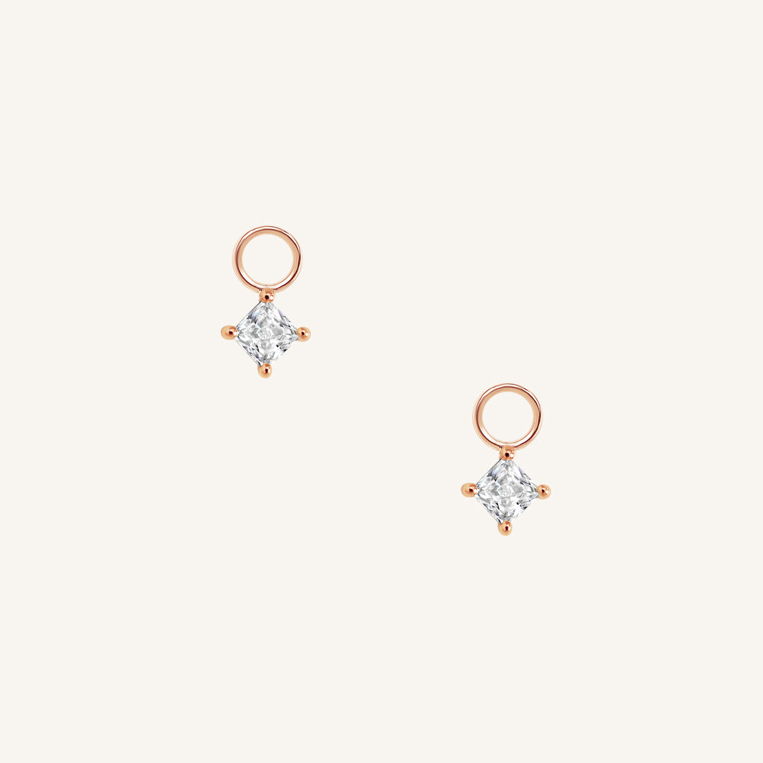 Elsa Hoop Charm Earrings - Sterling Silver Dangle Hoops (Set of 2) - Perfect for Parties, Weddings & Everyday Wear