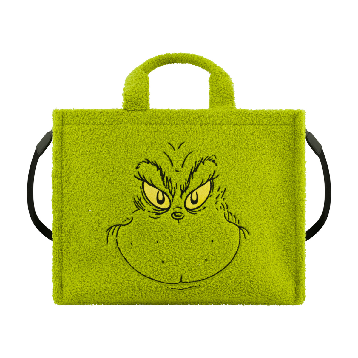 Grinch Big Face Travel Tote Bag with Trolley Strap - Perfect for Holiday Travel, Christmas Shopping & Airplane Carry-On