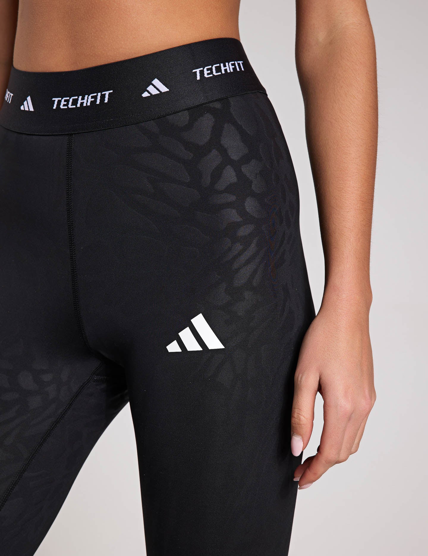 Techfit Printed 7/8 Leggings for Women - High Waist Yoga Pants, Workout Running Tights, Comfortable Gym Leggings (Black) - Perfect for Yoga, Running, Fitness & Lounge Wear