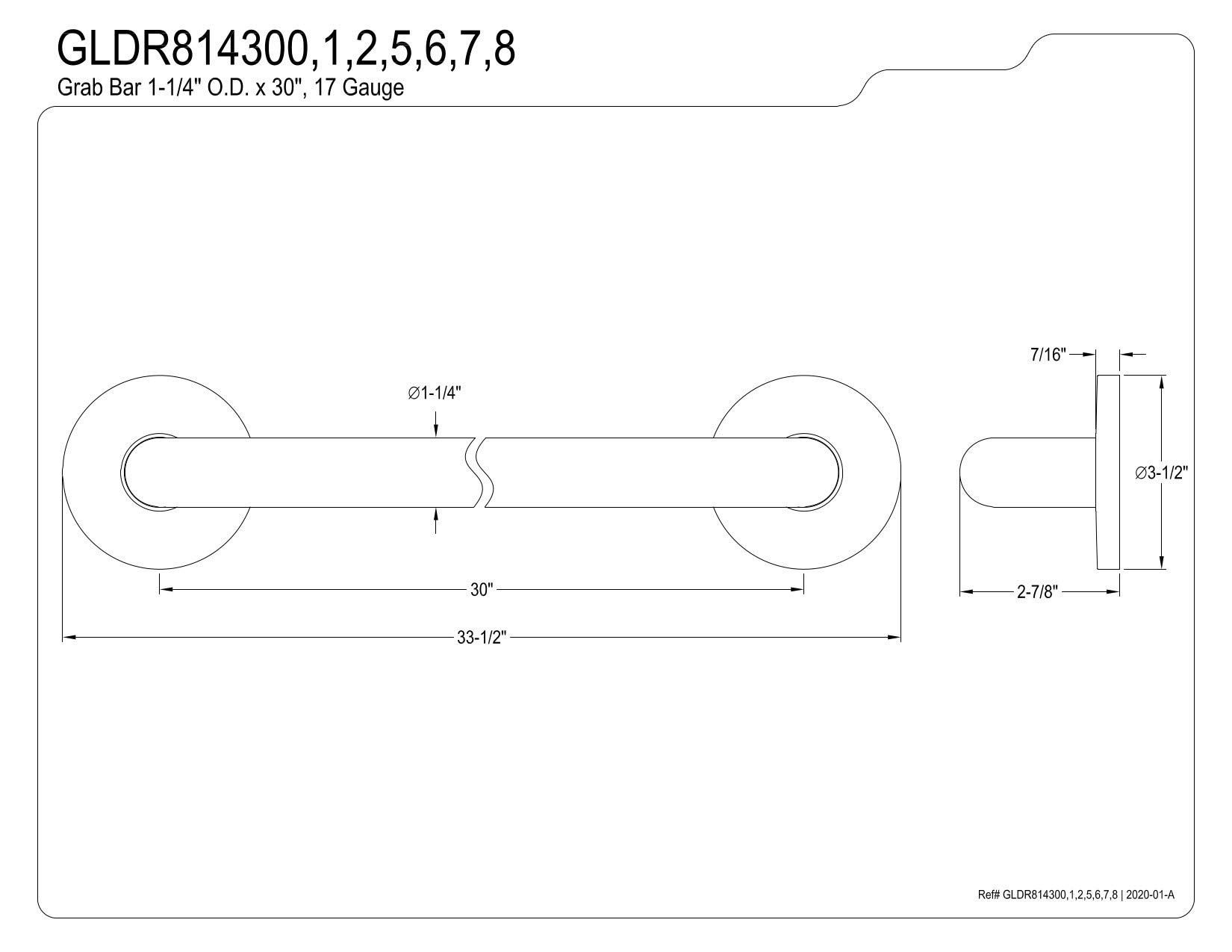 Kingston Brass Silver Sage 30-Inch ADA Compliant Grab Bar - Oil Rubbed Bronze Finish, 1-1/4-Inch Outer Diameter - Bathroom Safety Handrail for Showers & Bathtubs