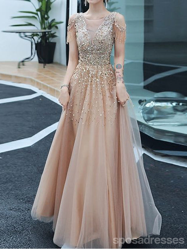 Elegant A-Line V-Neck Long Prom Dresses for Women - Formal Evening Gowns for Homecoming, Wedding & Special Occasions | Style 13187