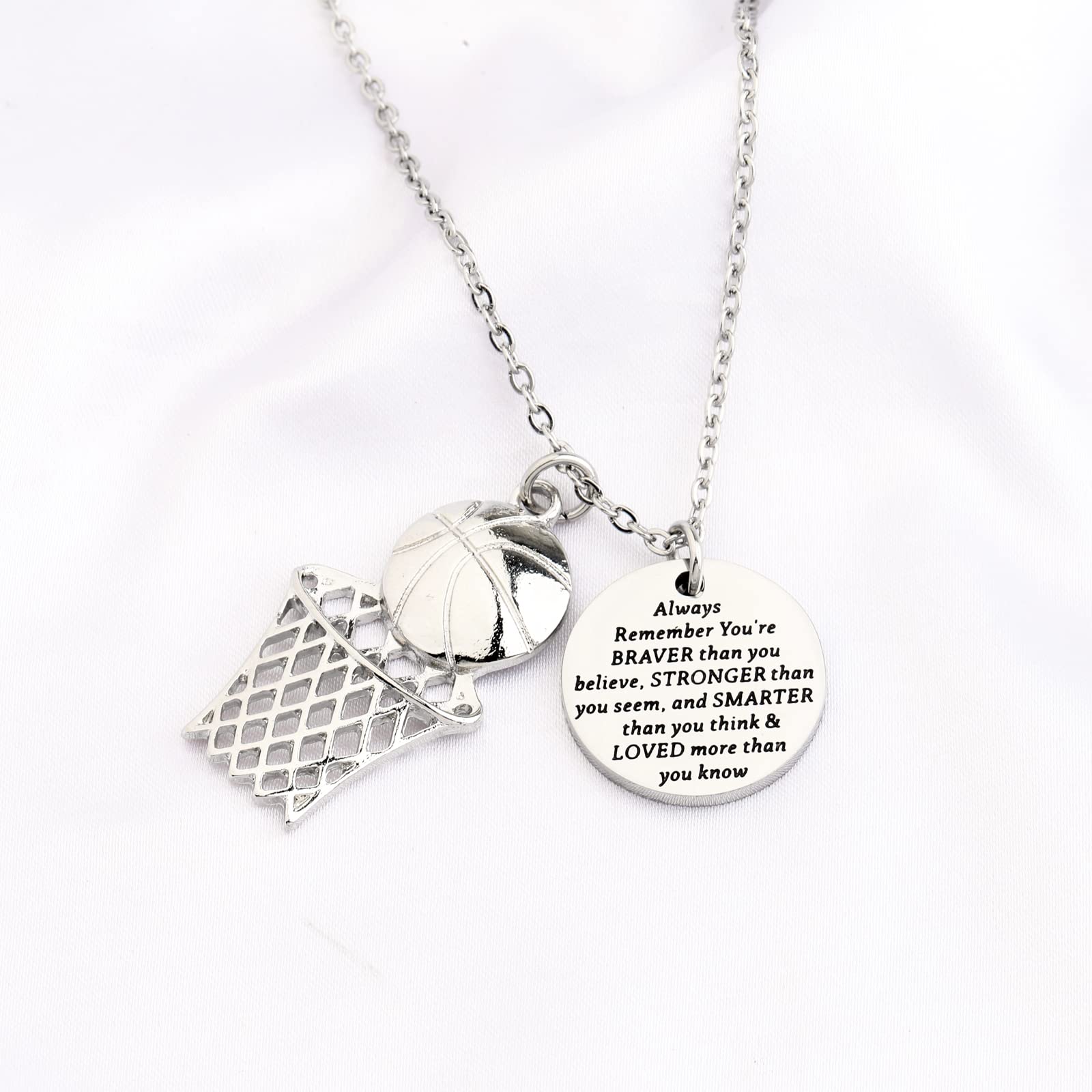 BNQL Basketball Pendant Necklace - Sterling Silver Basketball Jewelry for Men & Women - Perfect Gift for Basketball Lovers, Team Players & Fans - Great for Games, Birthdays & Sports Events