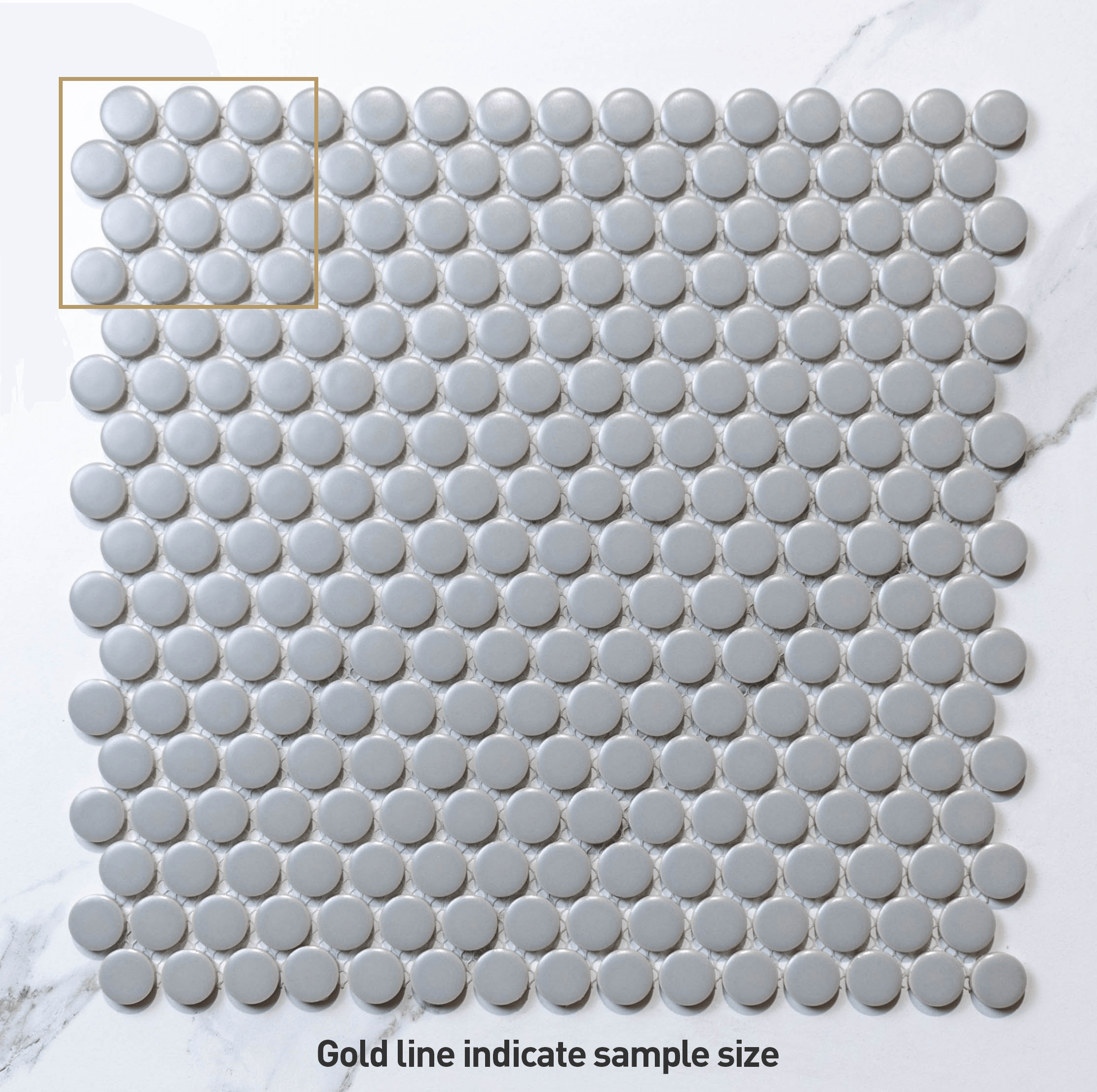 Circa Stone Penny Round Grey D19 Matte Porcelain Mosaic Tile (10 Sheets) - Perfect for Kitchen Backsplash, Bathroom Walls, and Fireplace Surrounds